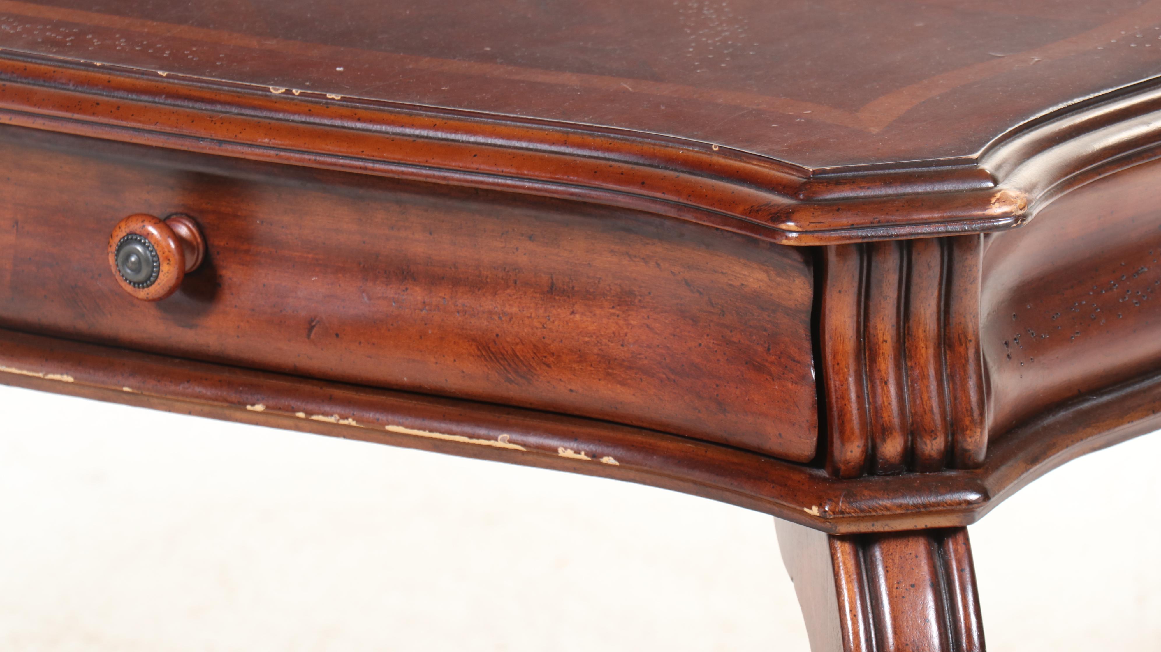 American Signature Mahogany Stained Two-Drawer Console Table