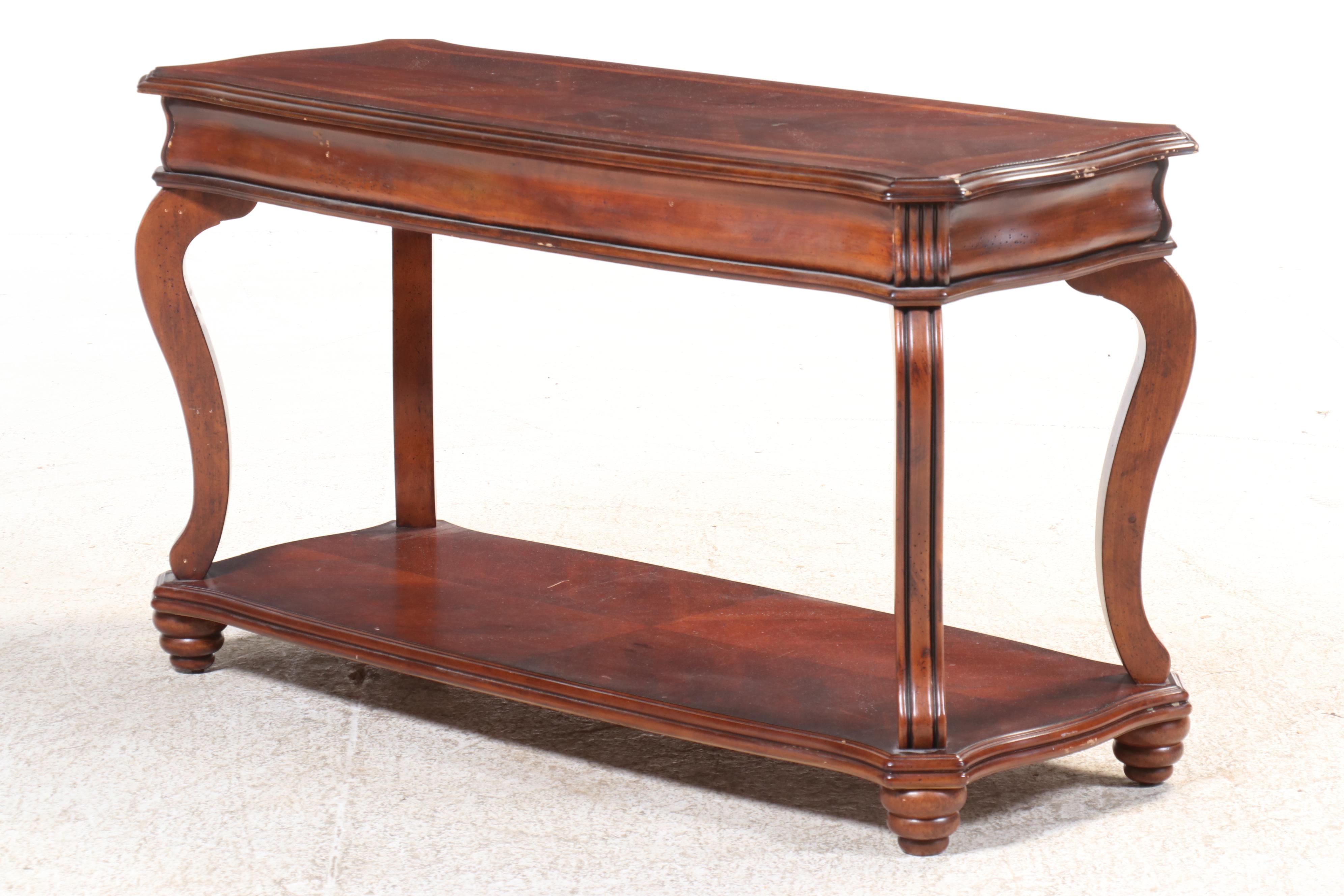 American Signature Mahogany Stained Two-Drawer Console Table