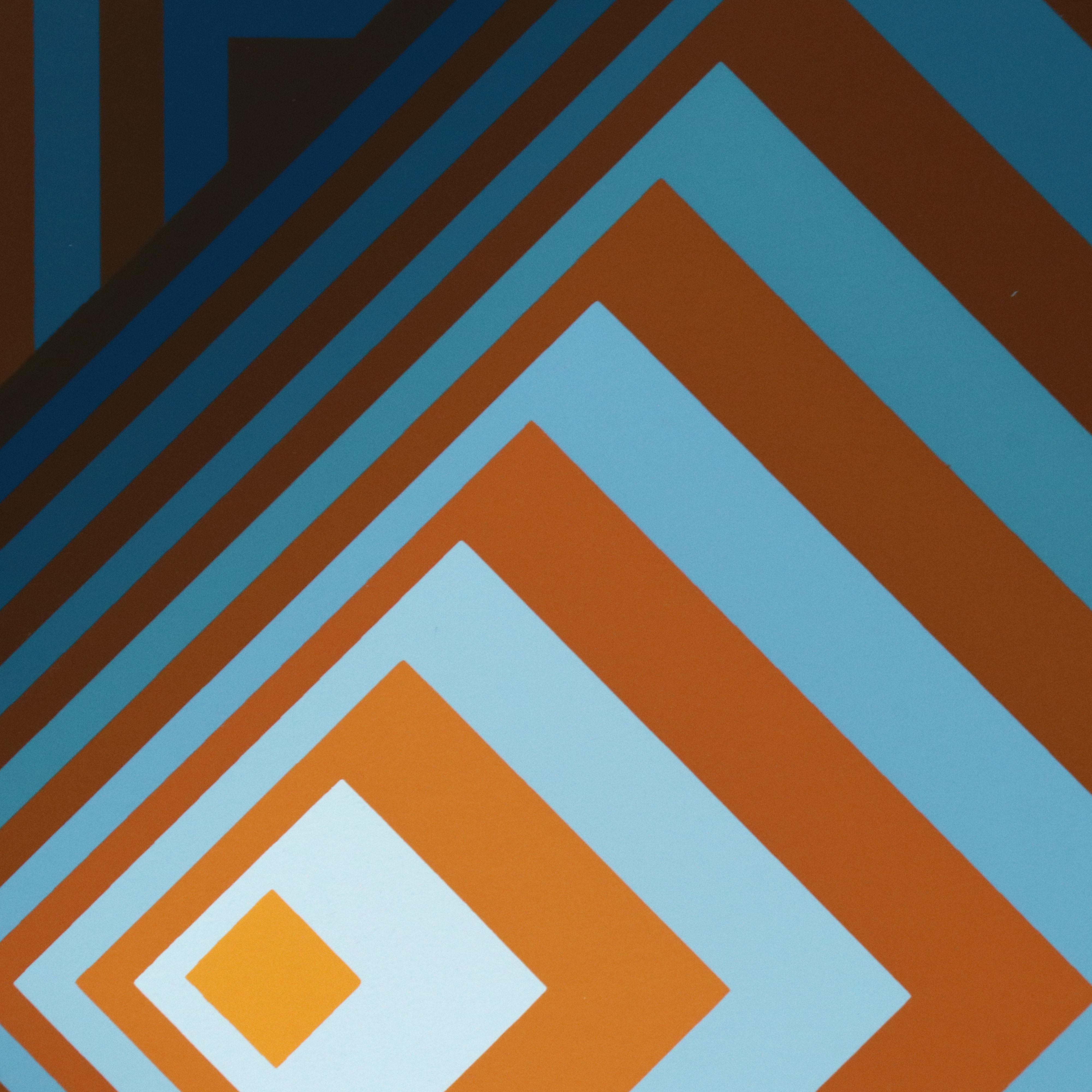 Jürgen Peters Op Art Serigraph "Pyramidal Contrast," 1981