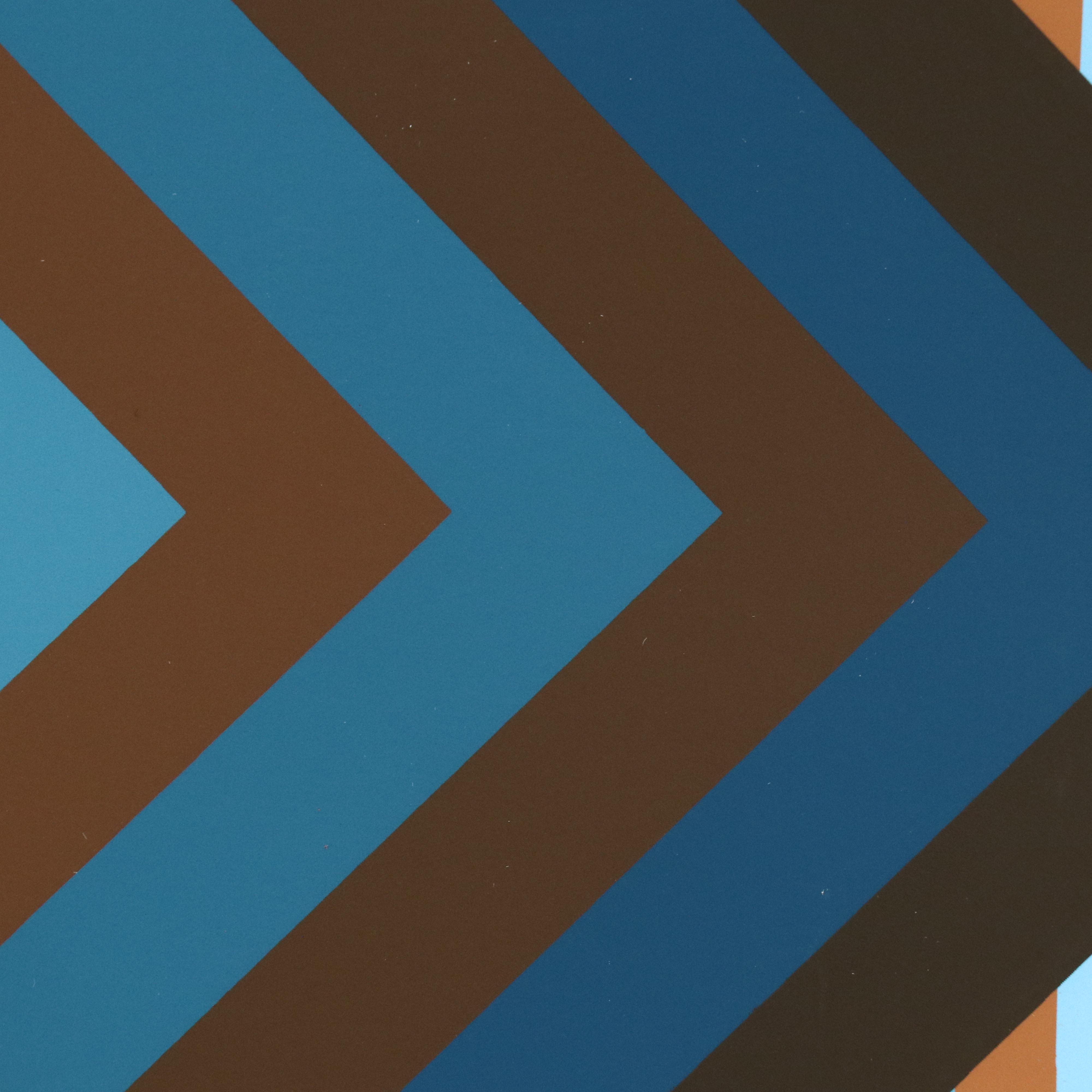 Jürgen Peters Op Art Serigraph "Pyramidal Contrast," 1981