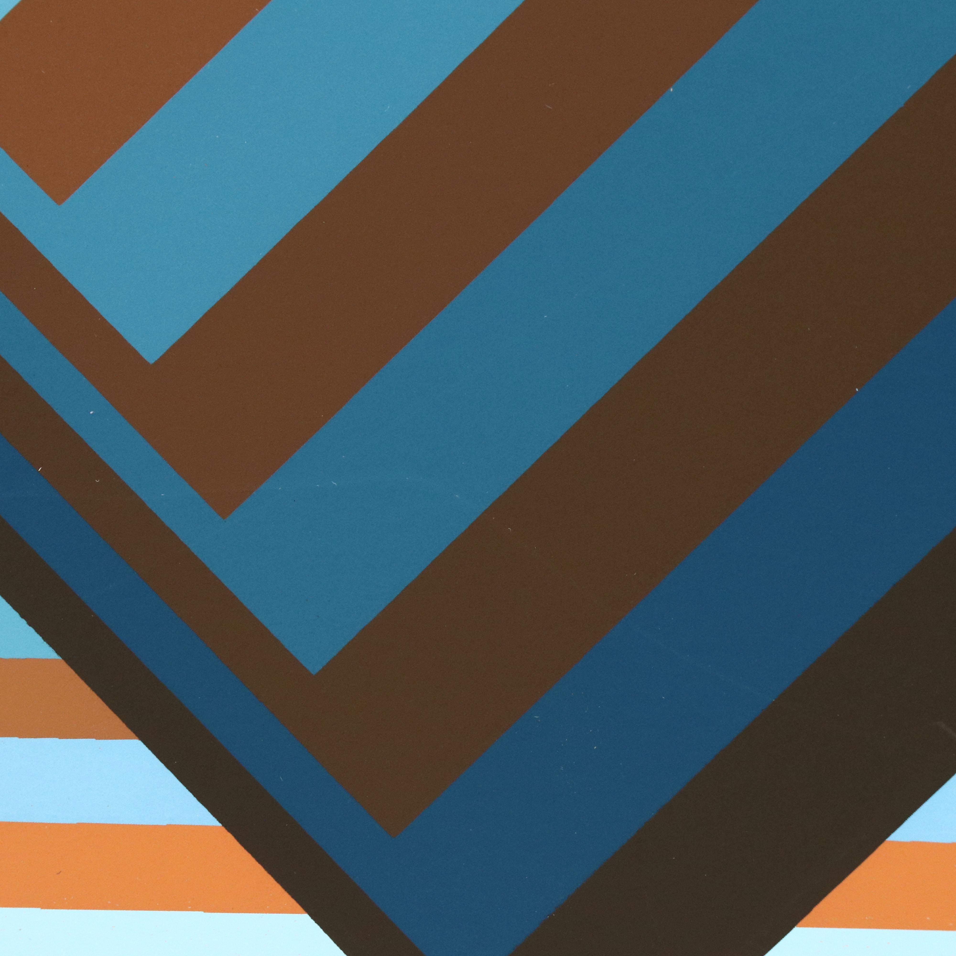 Jürgen Peters Op Art Serigraph "Pyramidal Contrast," 1981