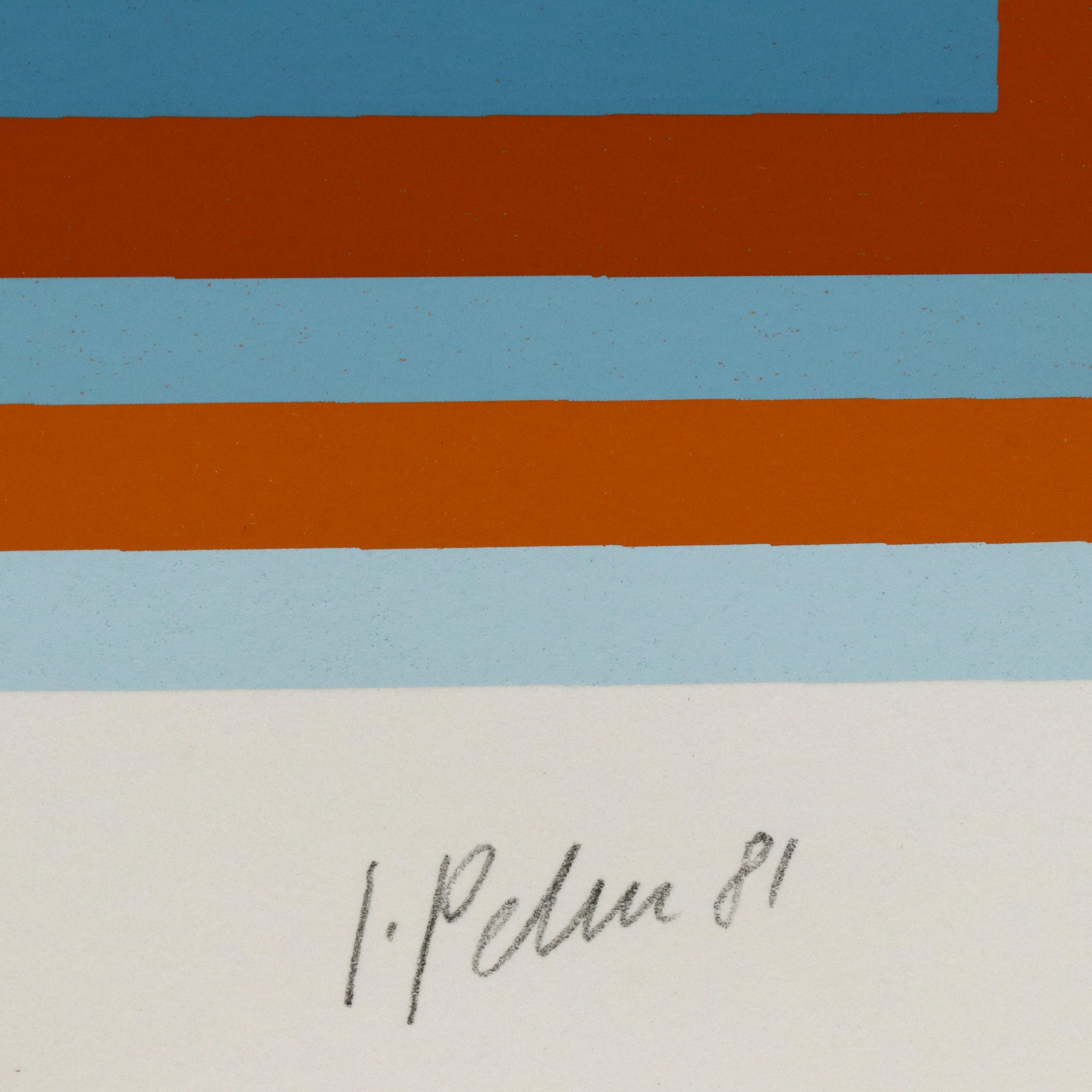 Jürgen Peters Op Art Serigraph "Pyramidal Contrast," 1981