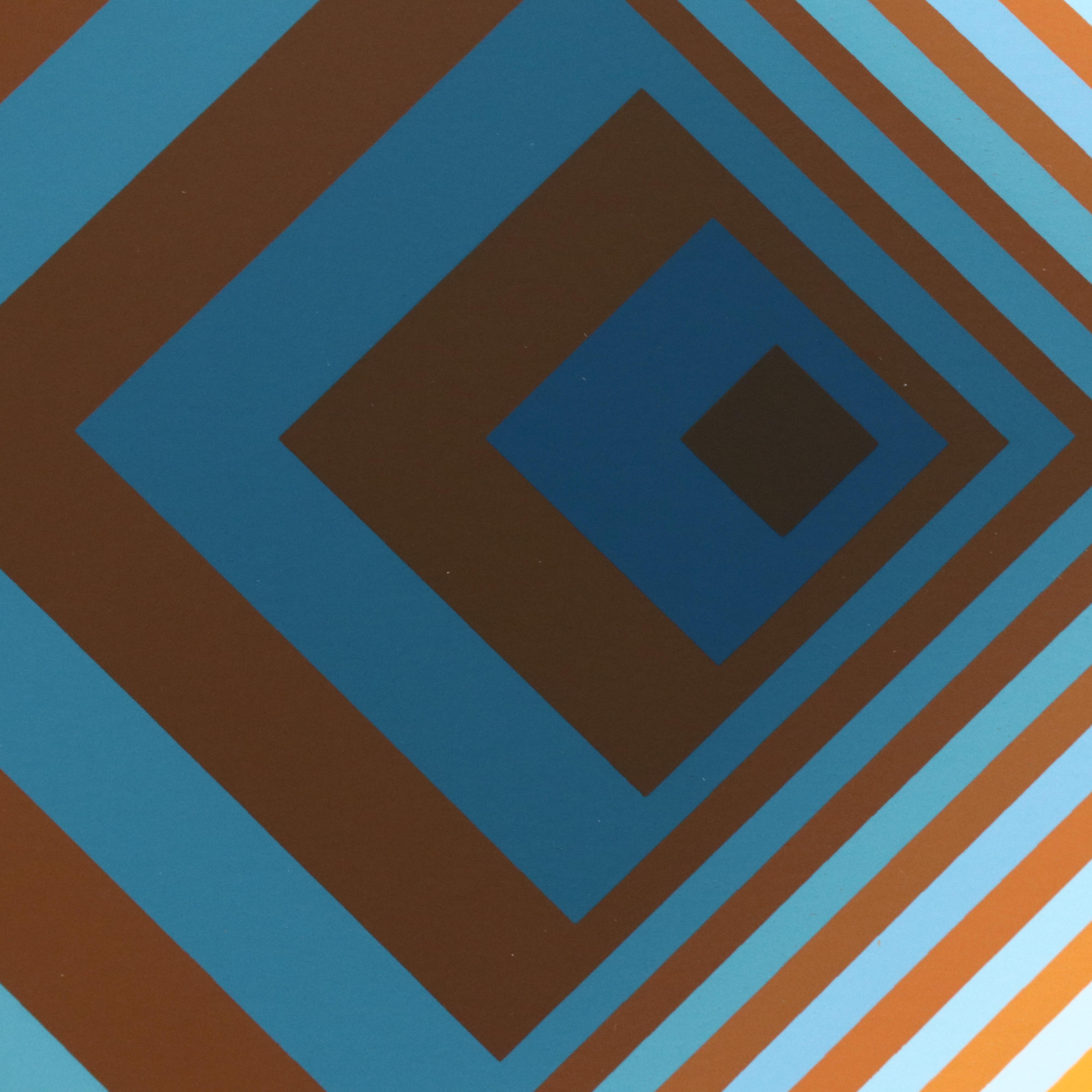 Jürgen Peters Op Art Serigraph "Pyramidal Contrast," 1981