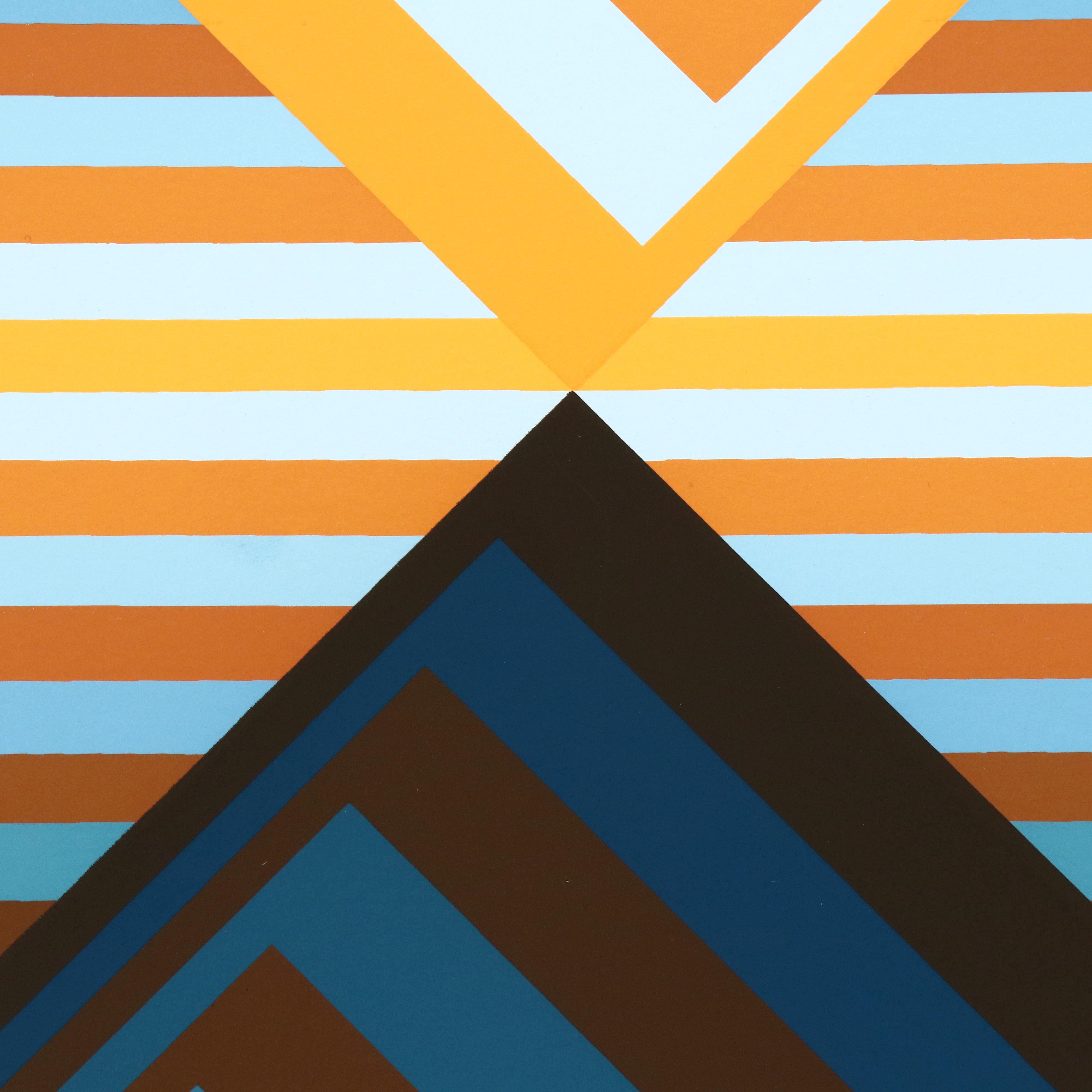 Jürgen Peters Op Art Serigraph "Pyramidal Contrast," 1981