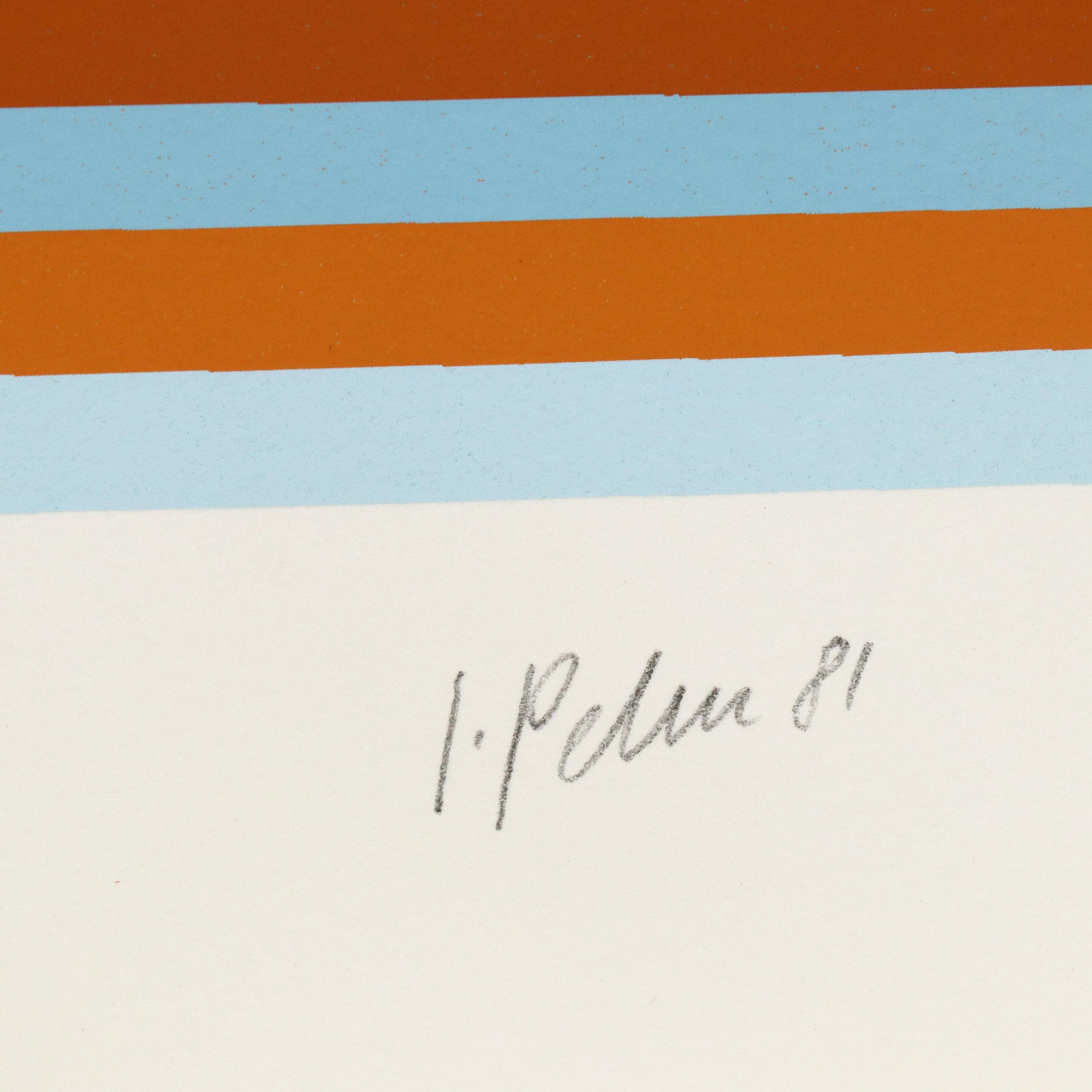 Jürgen Peters Op Art Serigraph "Pyramidal Contrast," 1981