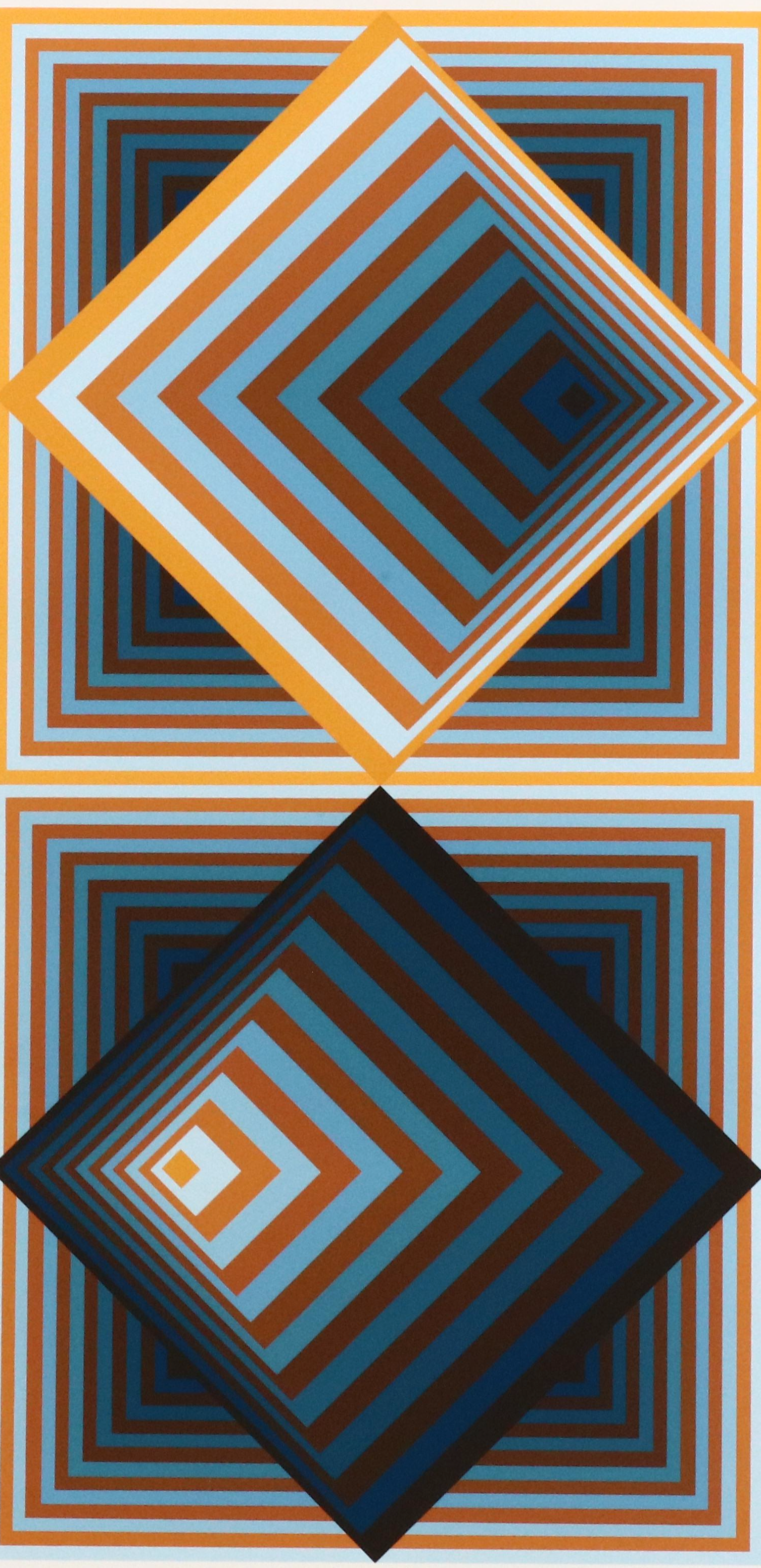 Jürgen Peters Op Art Serigraph "Pyramidal Contrast," 1981