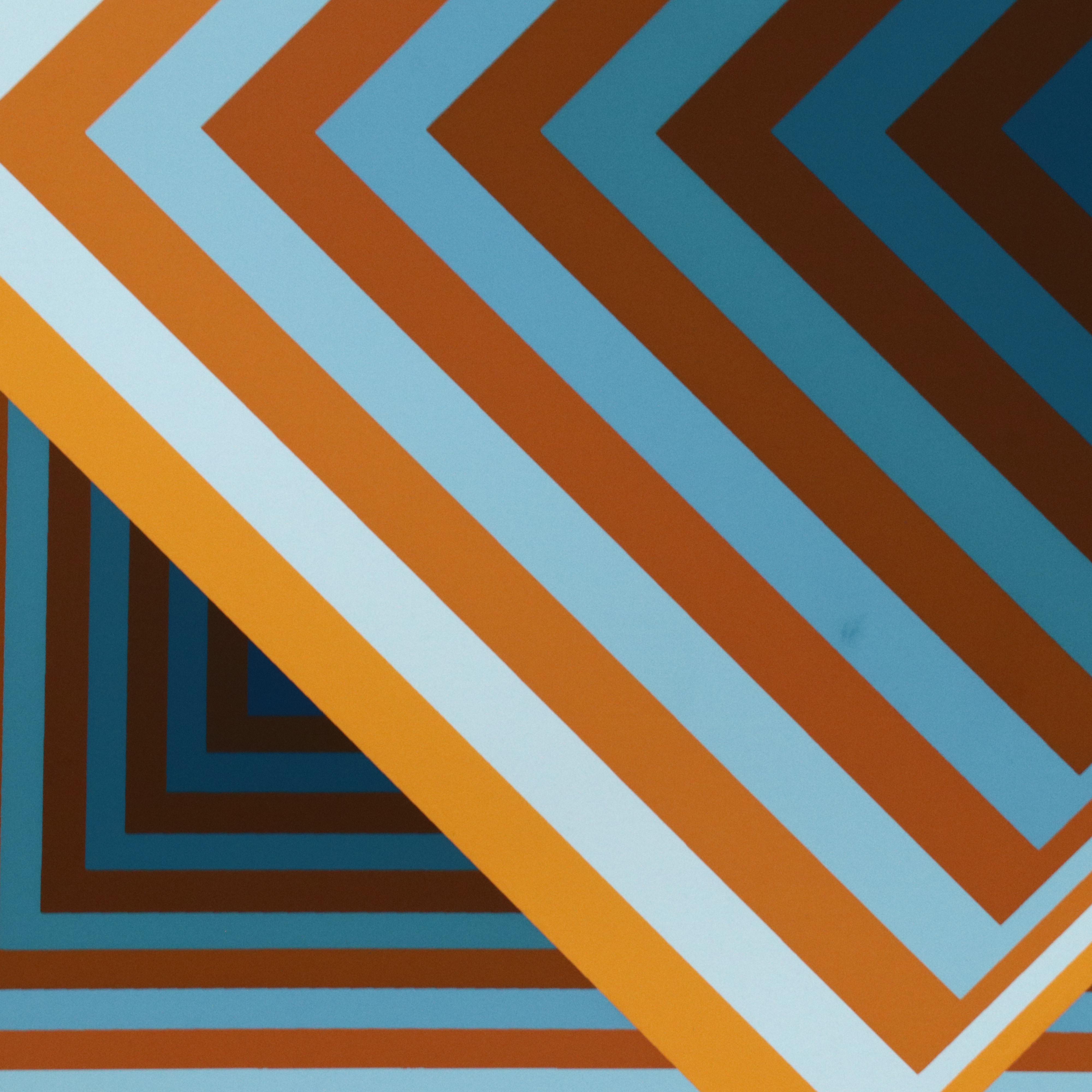 Jürgen Peters Op Art Serigraph "Pyramidal Contrast," 1981