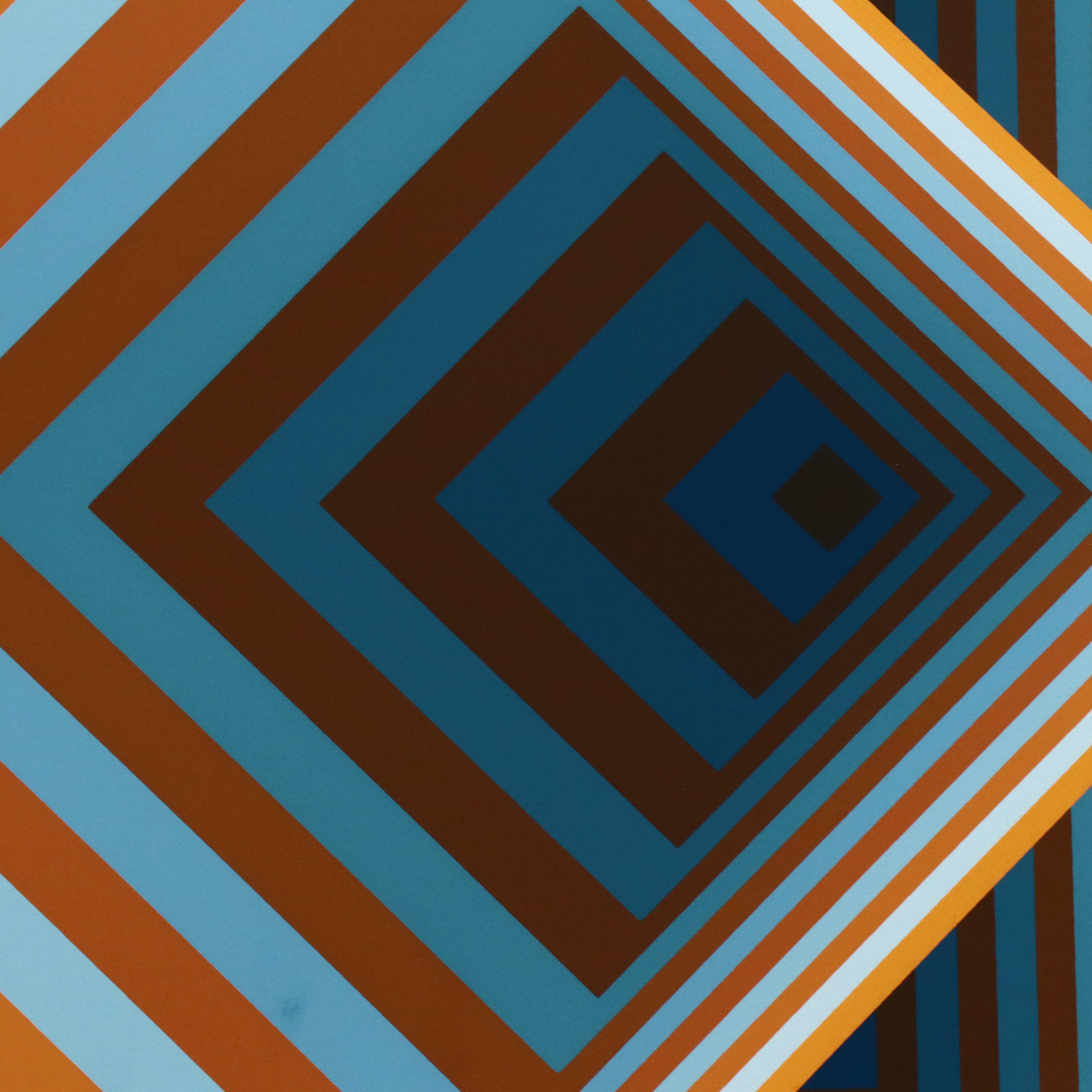 Jürgen Peters Op Art Serigraph "Pyramidal Contrast," 1981