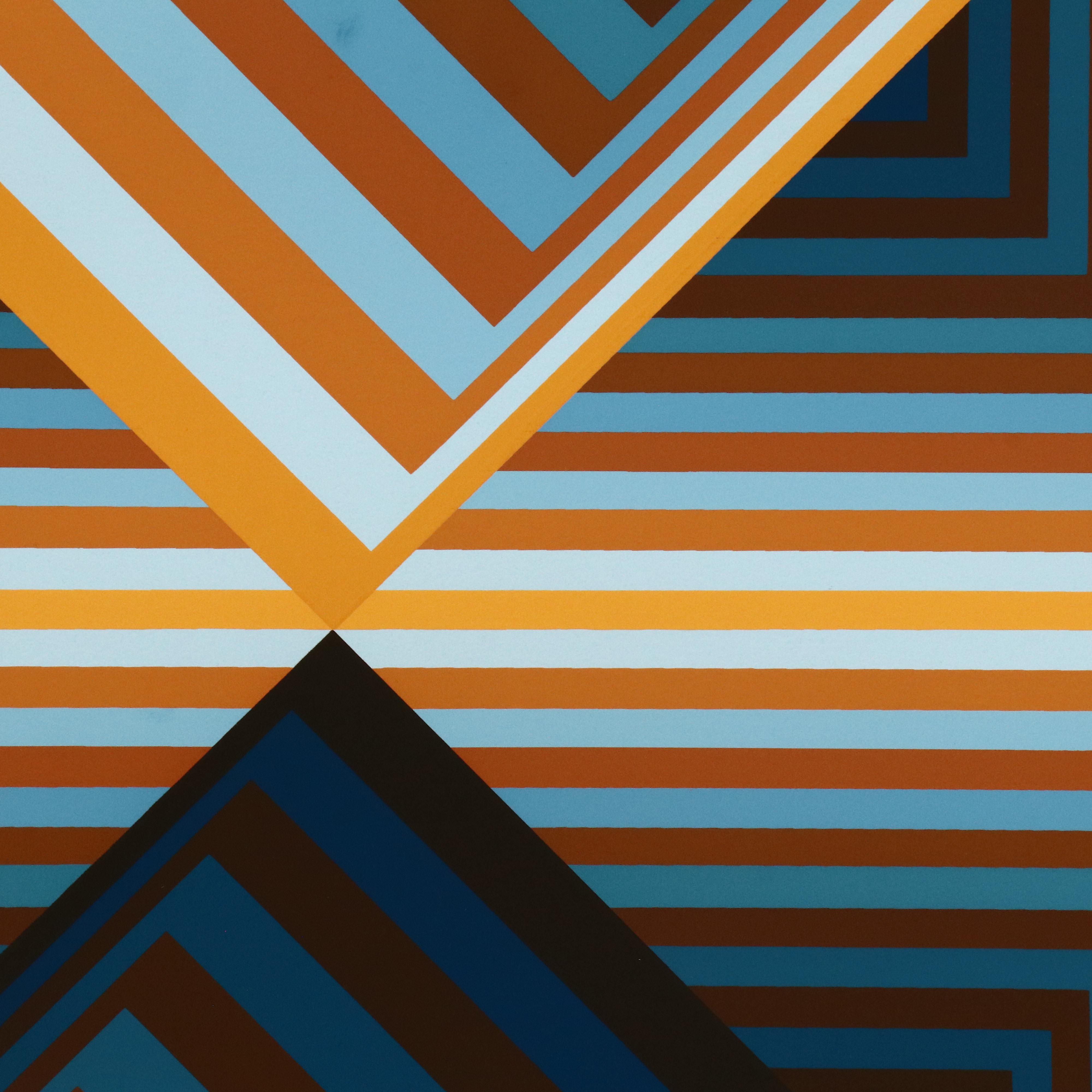 Jürgen Peters Op Art Serigraph "Pyramidal Contrast," 1981