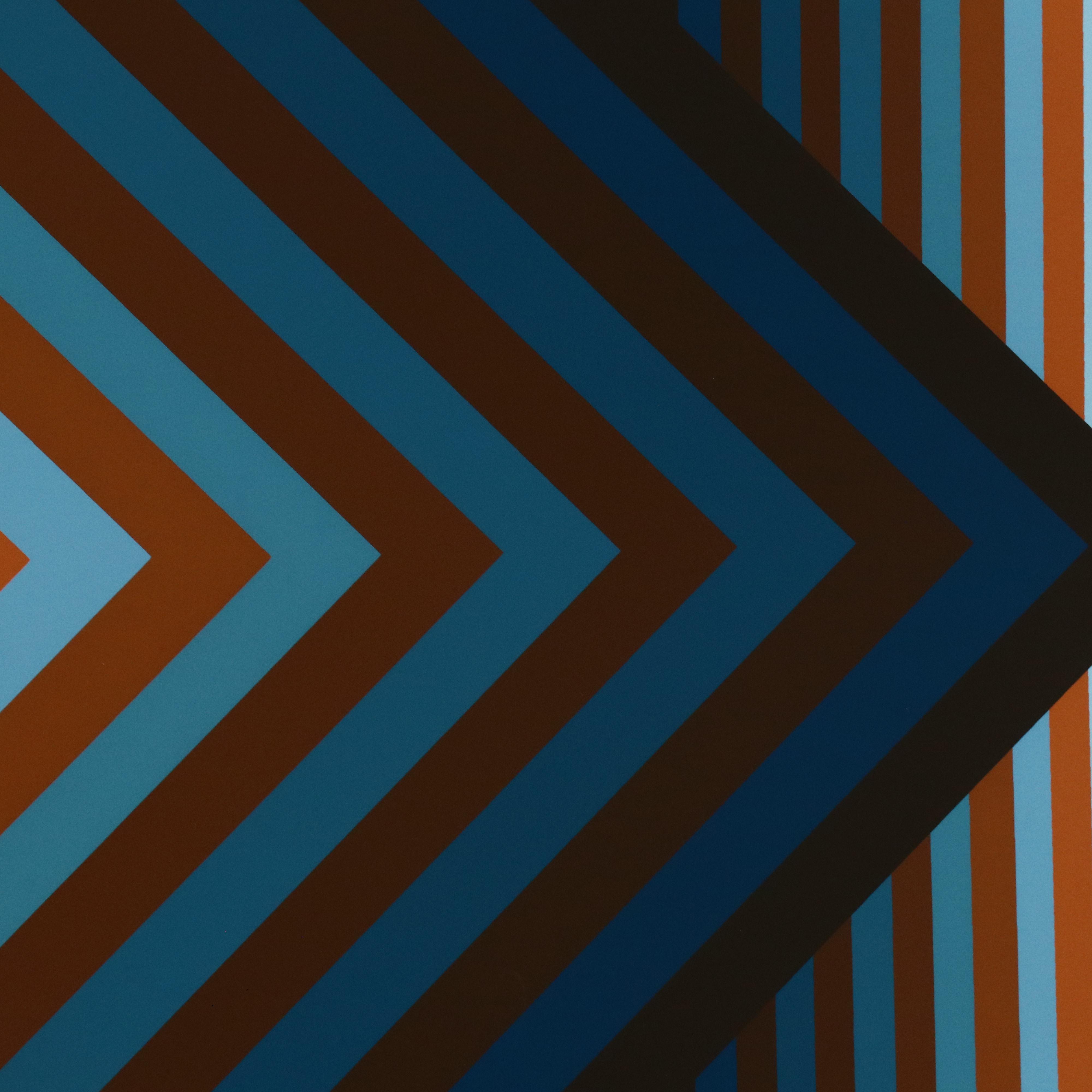Jürgen Peters Op Art Serigraph "Pyramidal Contrast," 1981