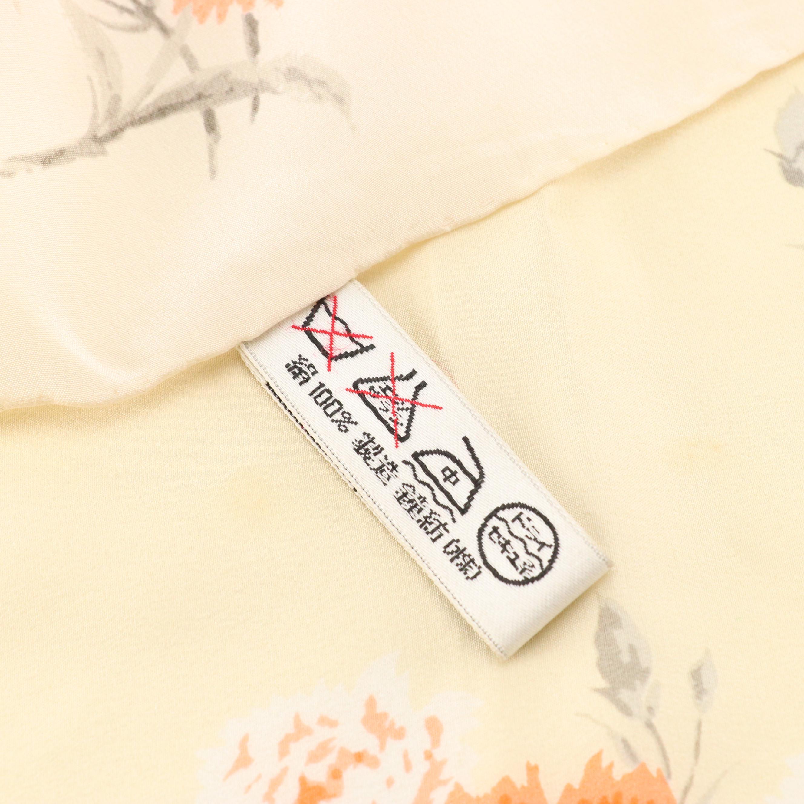 Christian Dior Écharpes Ivory Floral Print Silk Scarf