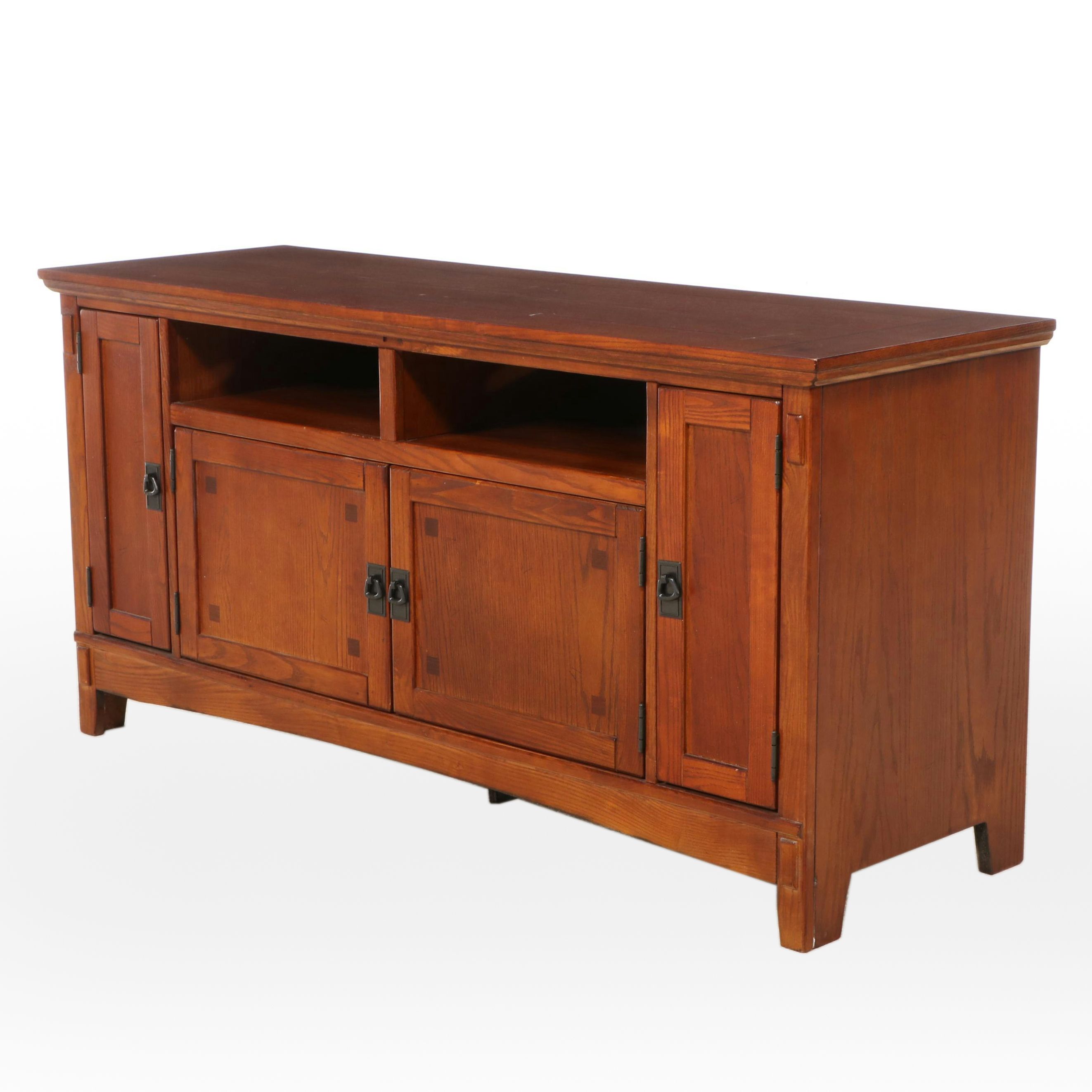 Craftsman Style Oak Finish Television Stand