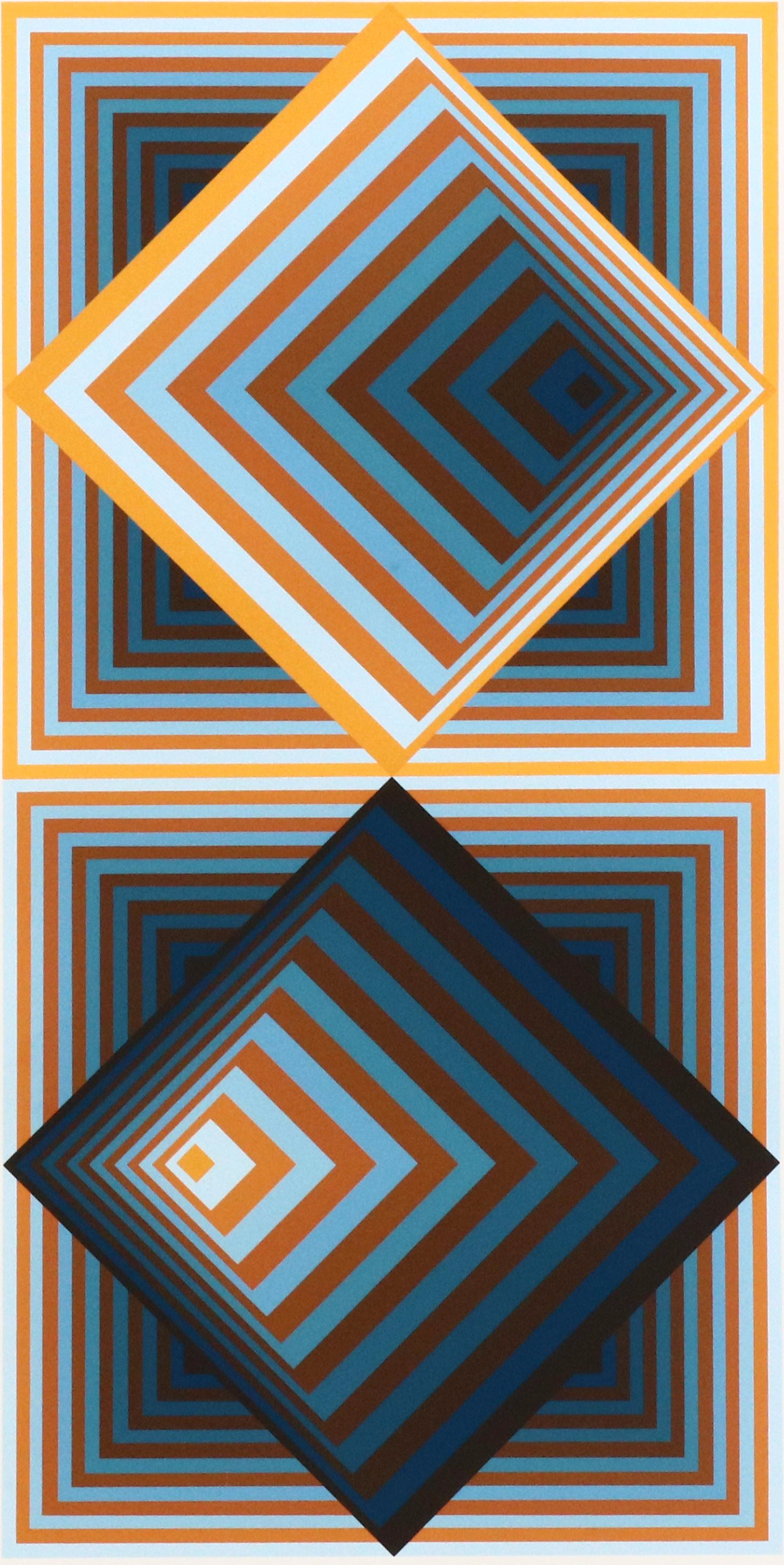 Jürgen Peters Op Art Serigraph "Pyramidal Contrast," 1981
