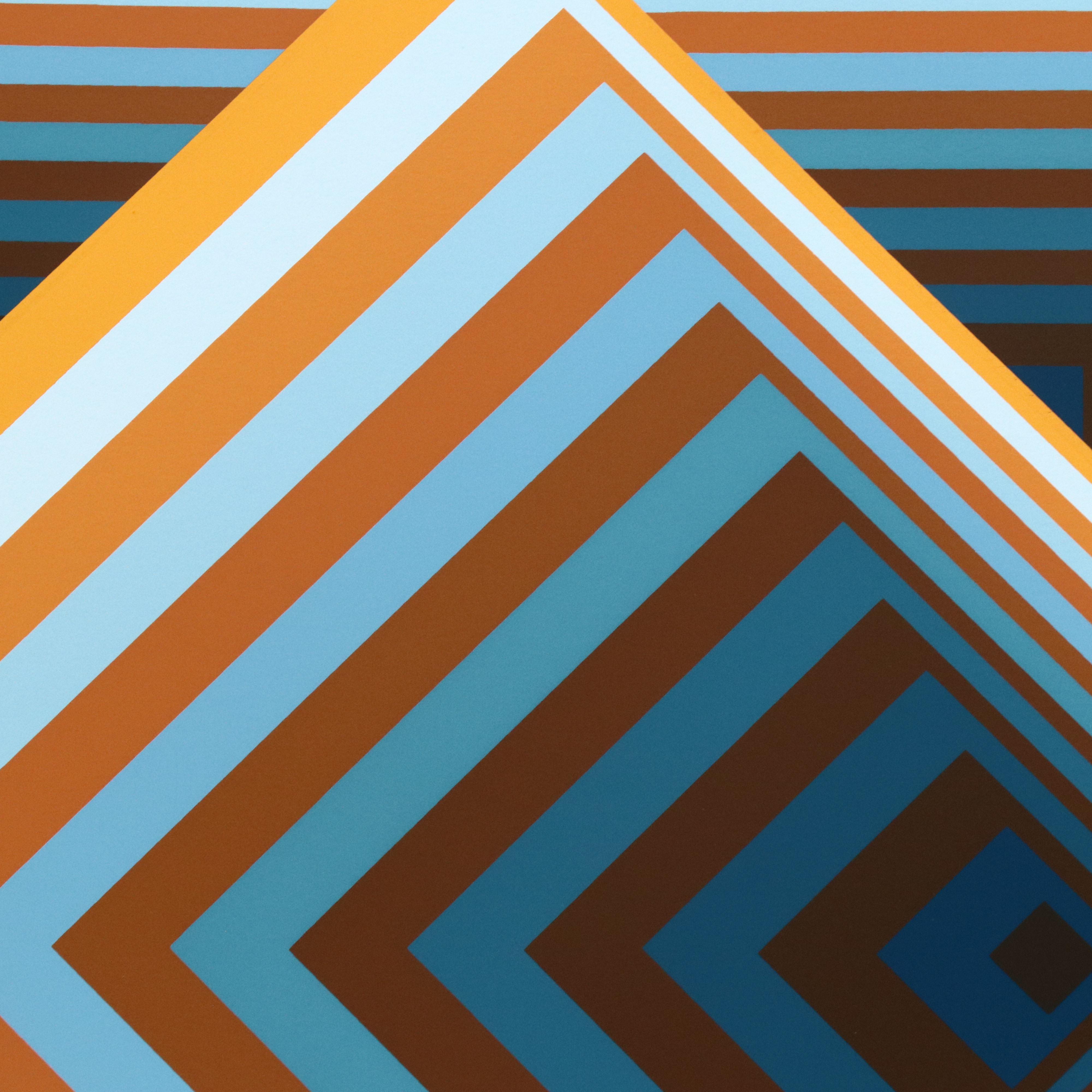 Jürgen Peters Op Art Serigraph "Pyramidal Contrast," 1981