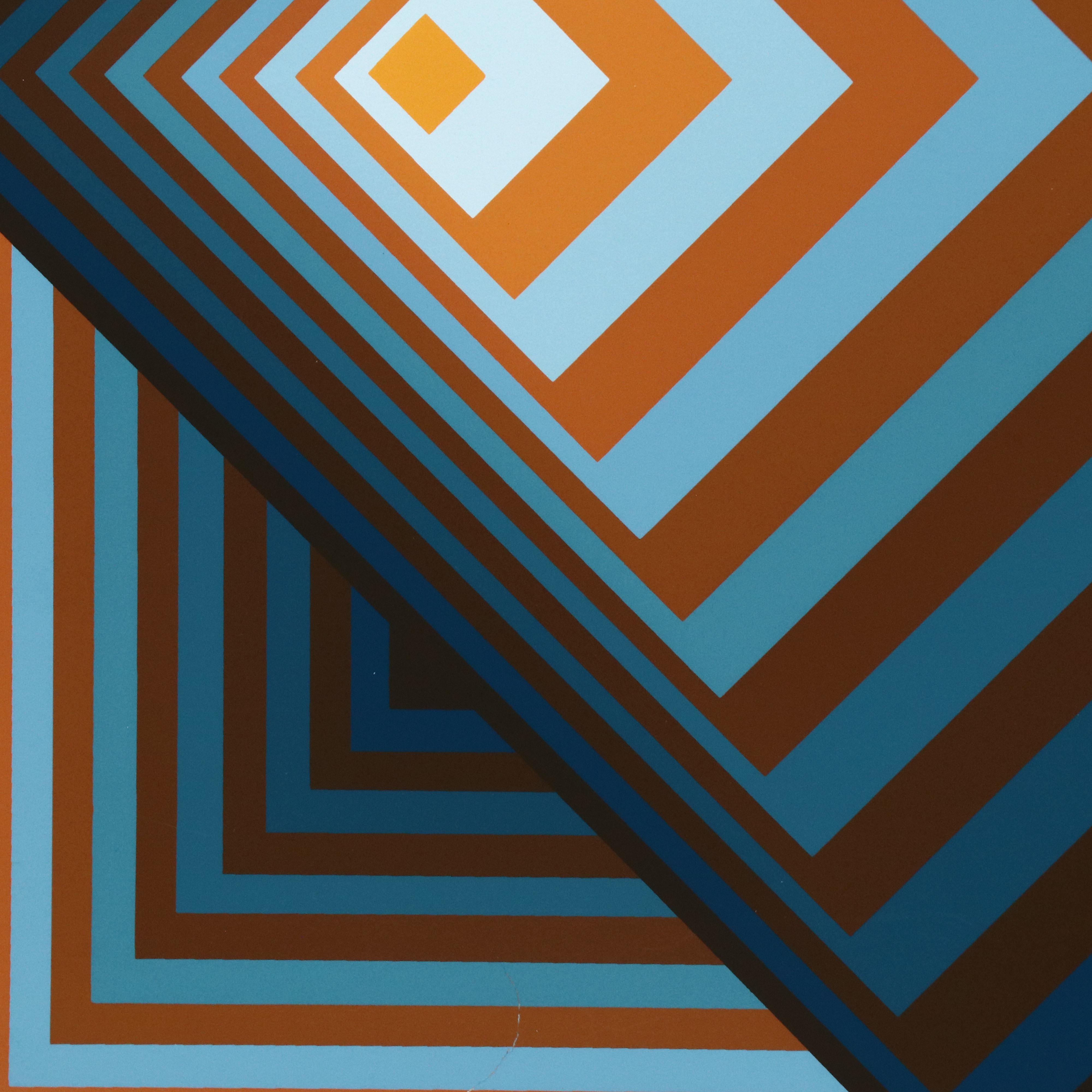 Jürgen Peters Op Art Serigraph "Pyramidal Contrast," 1981