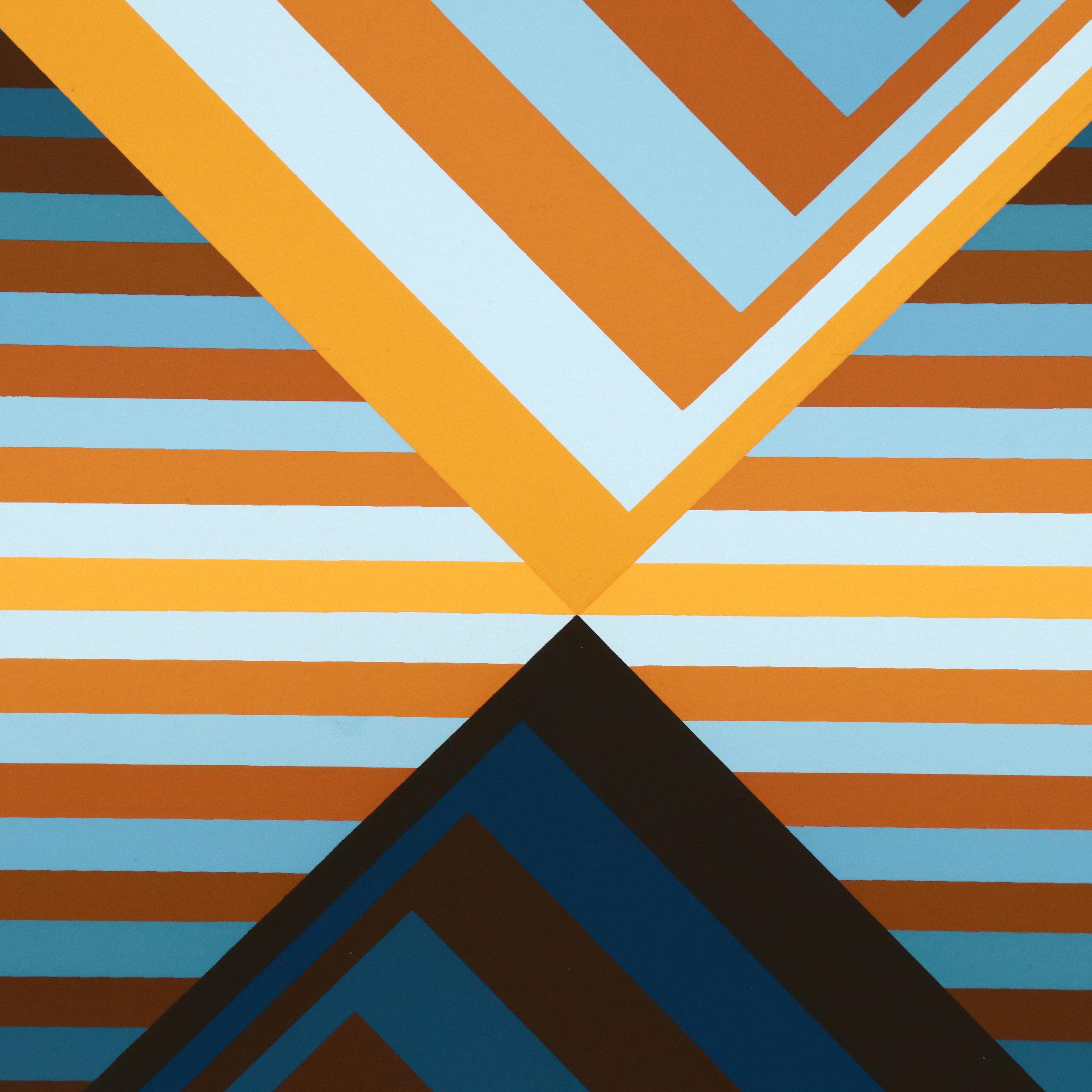 Jürgen Peters Op Art Serigraph "Pyramidal Contrast," 1981