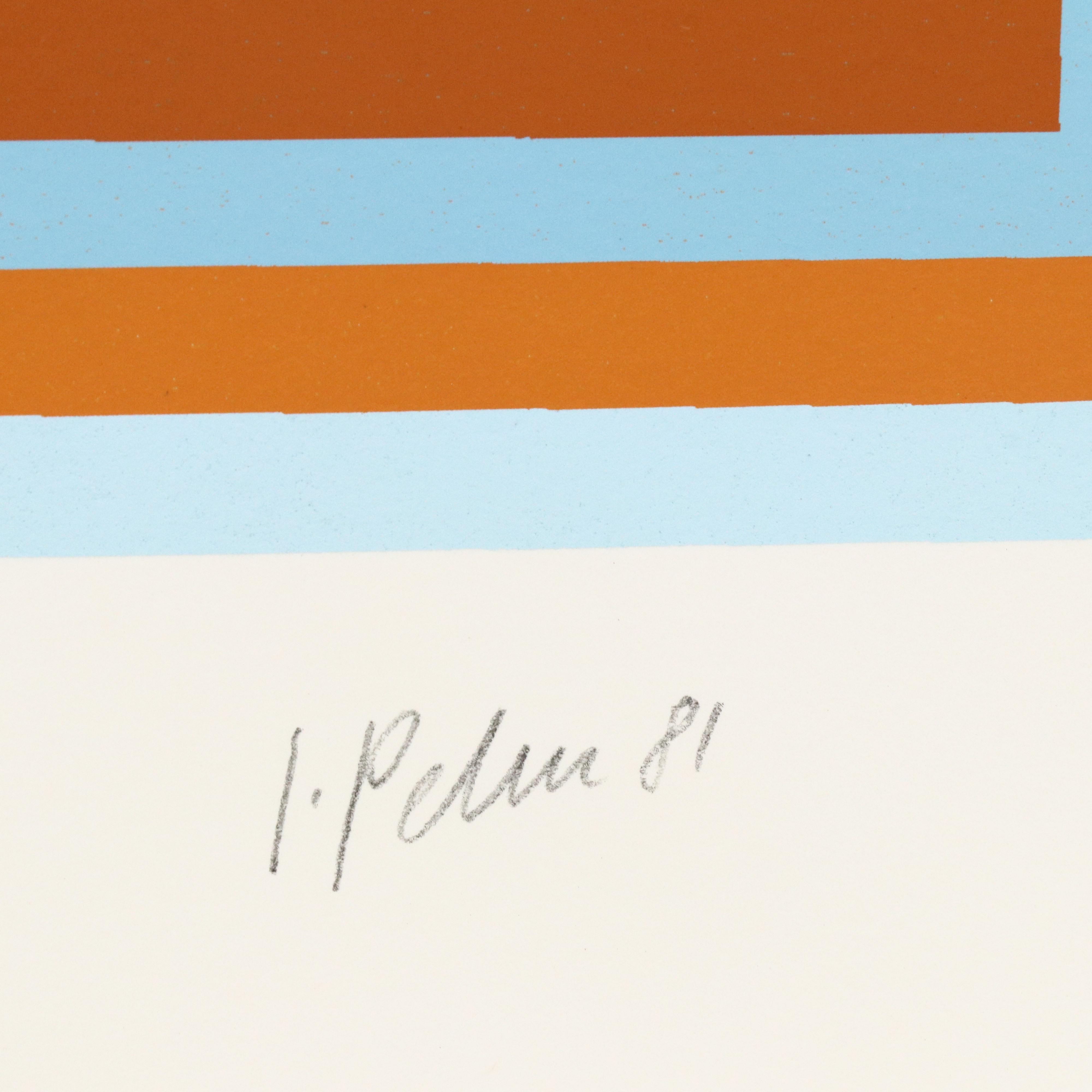 Jürgen Peters Op Art Serigraph "Pyramidal Contrast," 1981