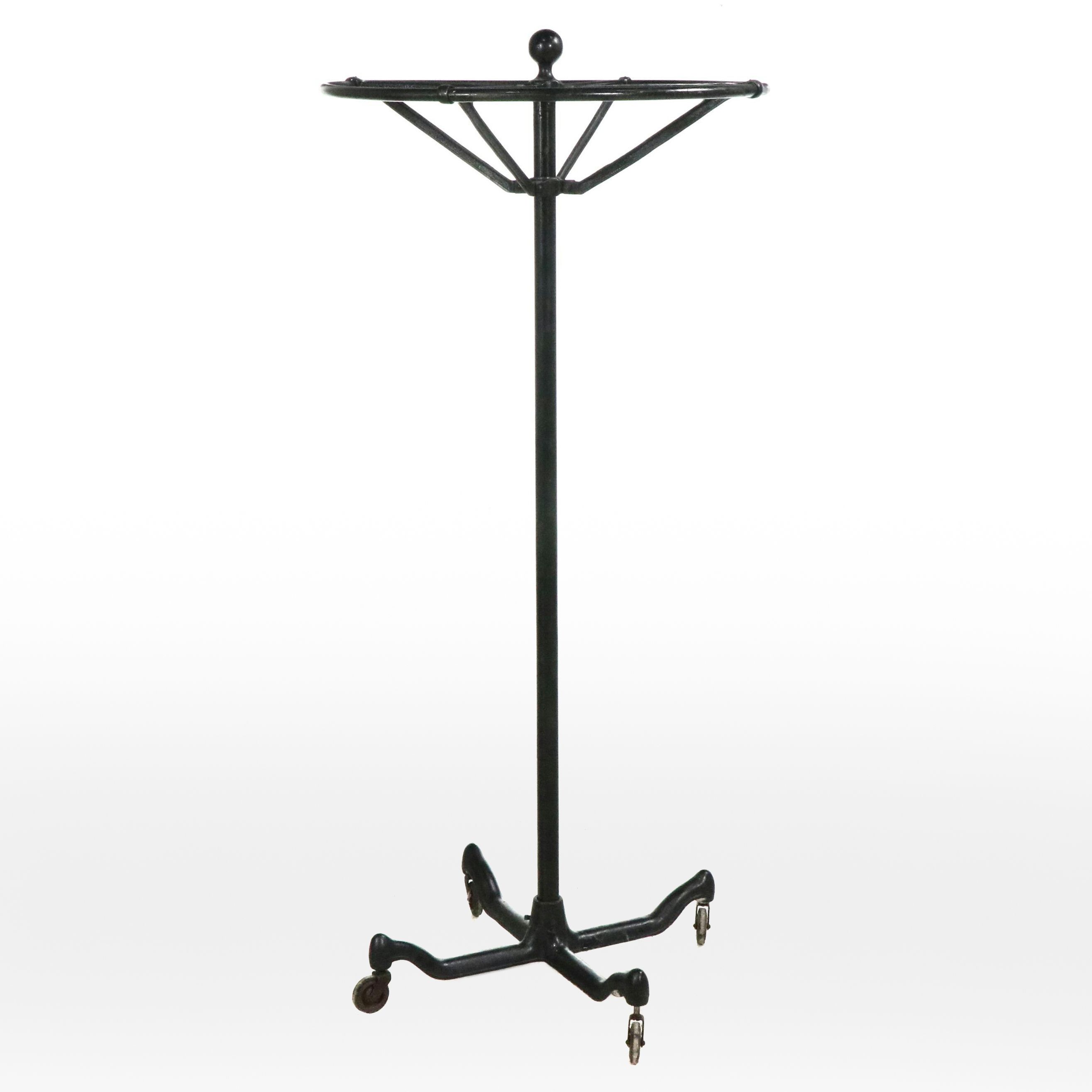 Art Deco Industrial Style Painted Metal Coat Rack, 20th Century