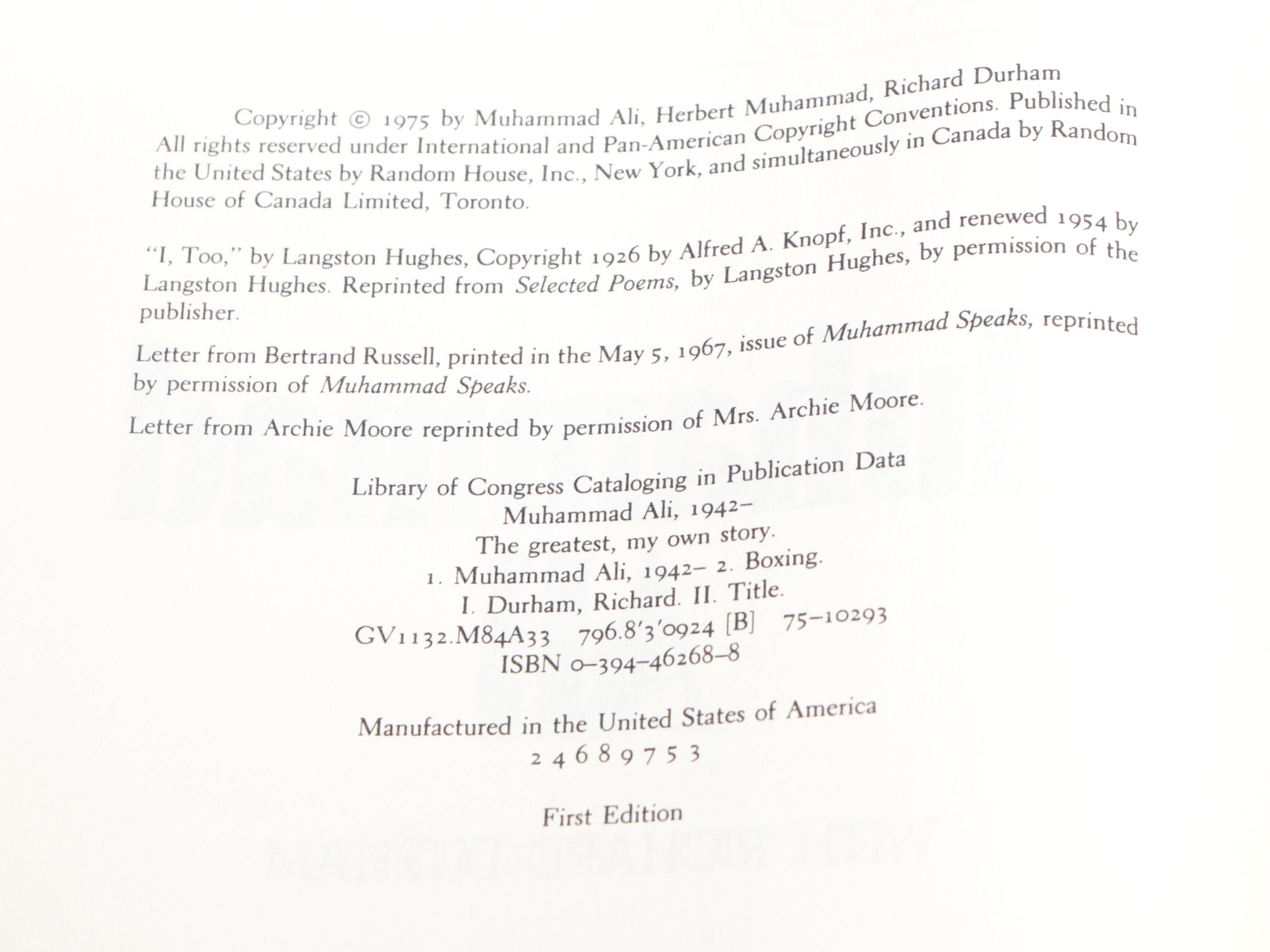 First Edition "The Greatest" by Muhammad Ali with More Ali Books and Magazines
