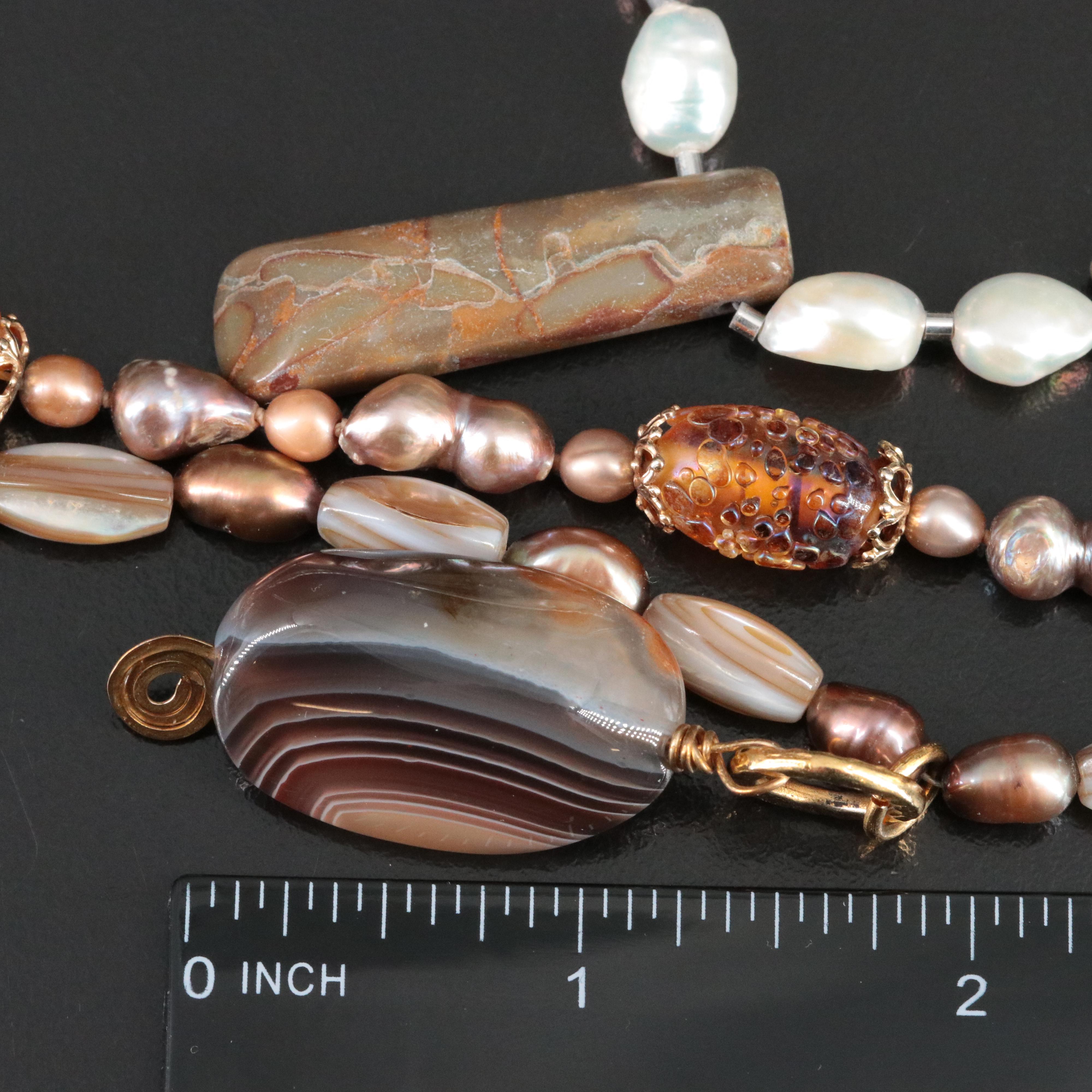 Pearl and Agate Necklace Collection