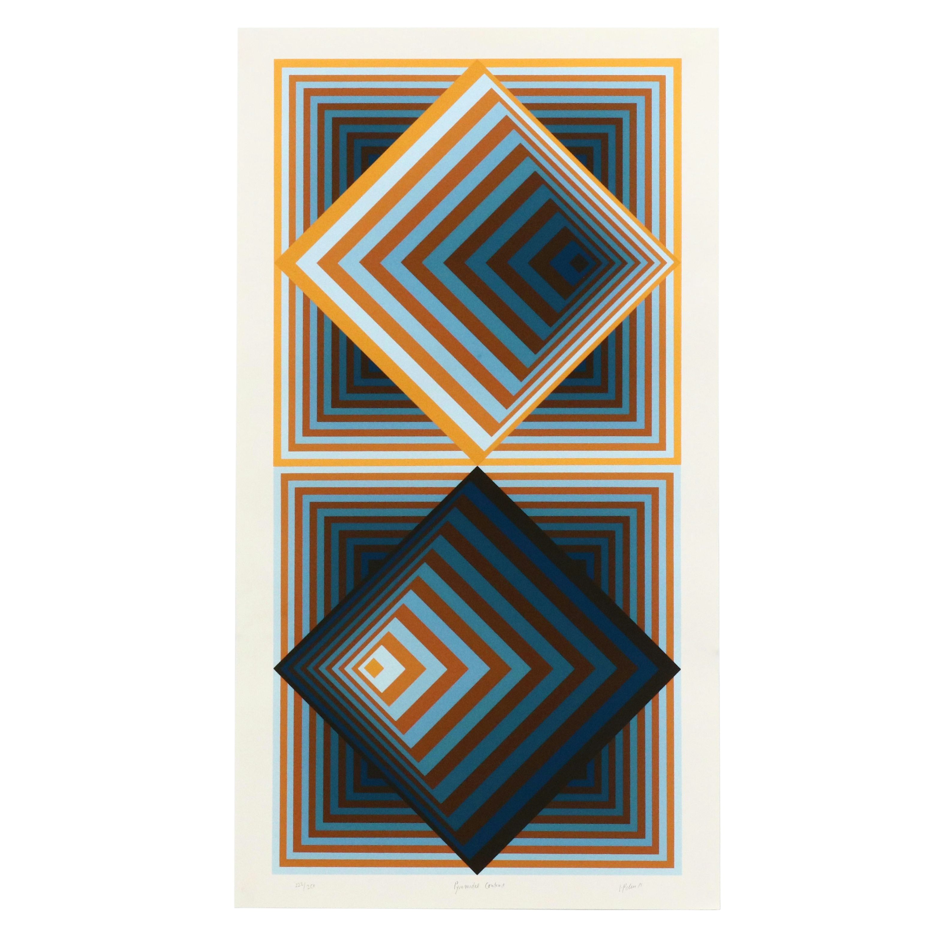Jürgen Peters Op Art Serigraph "Pyramidal Contrast," 1981