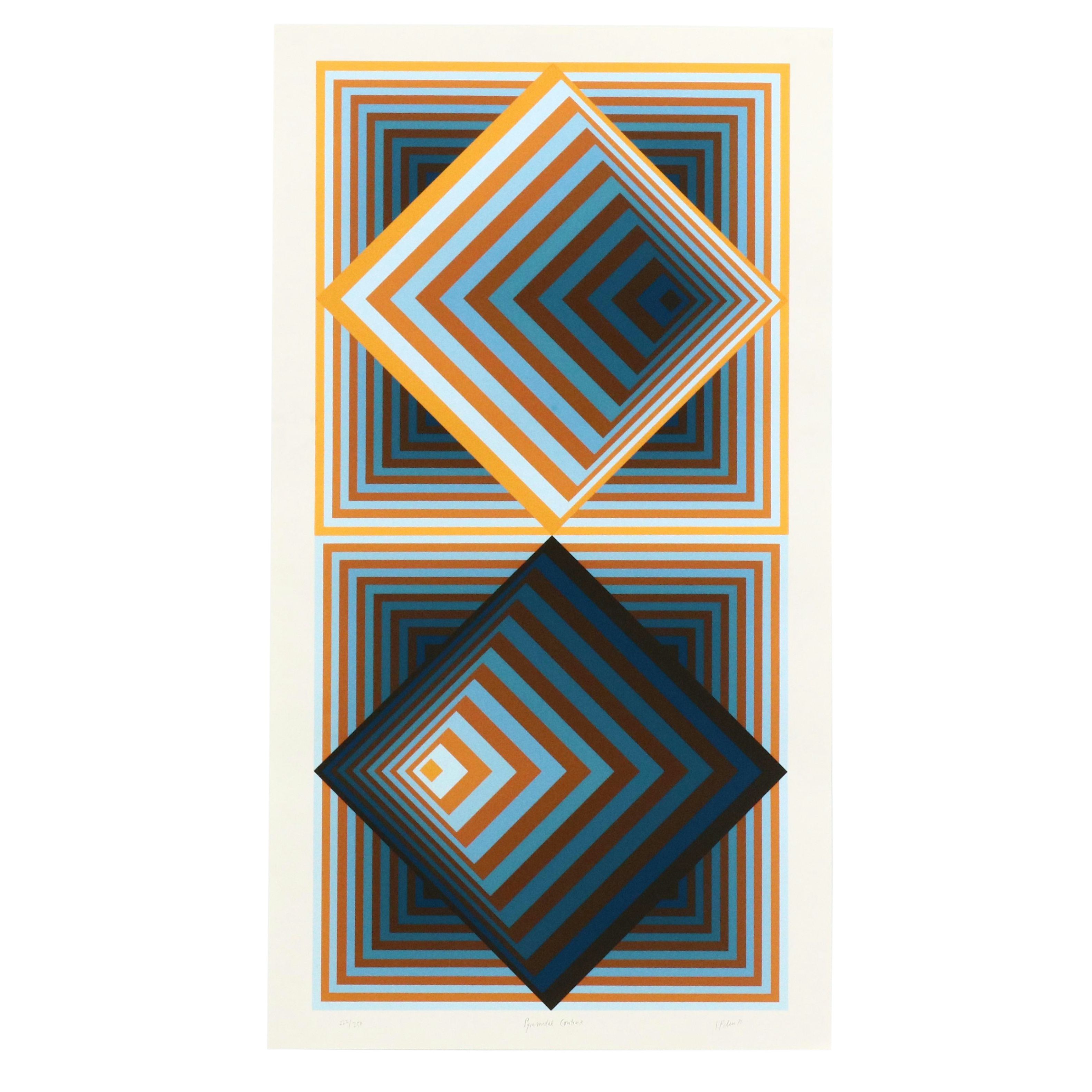 Jürgen Peters Op Art Serigraph "Pyramidal Contrast," 1981