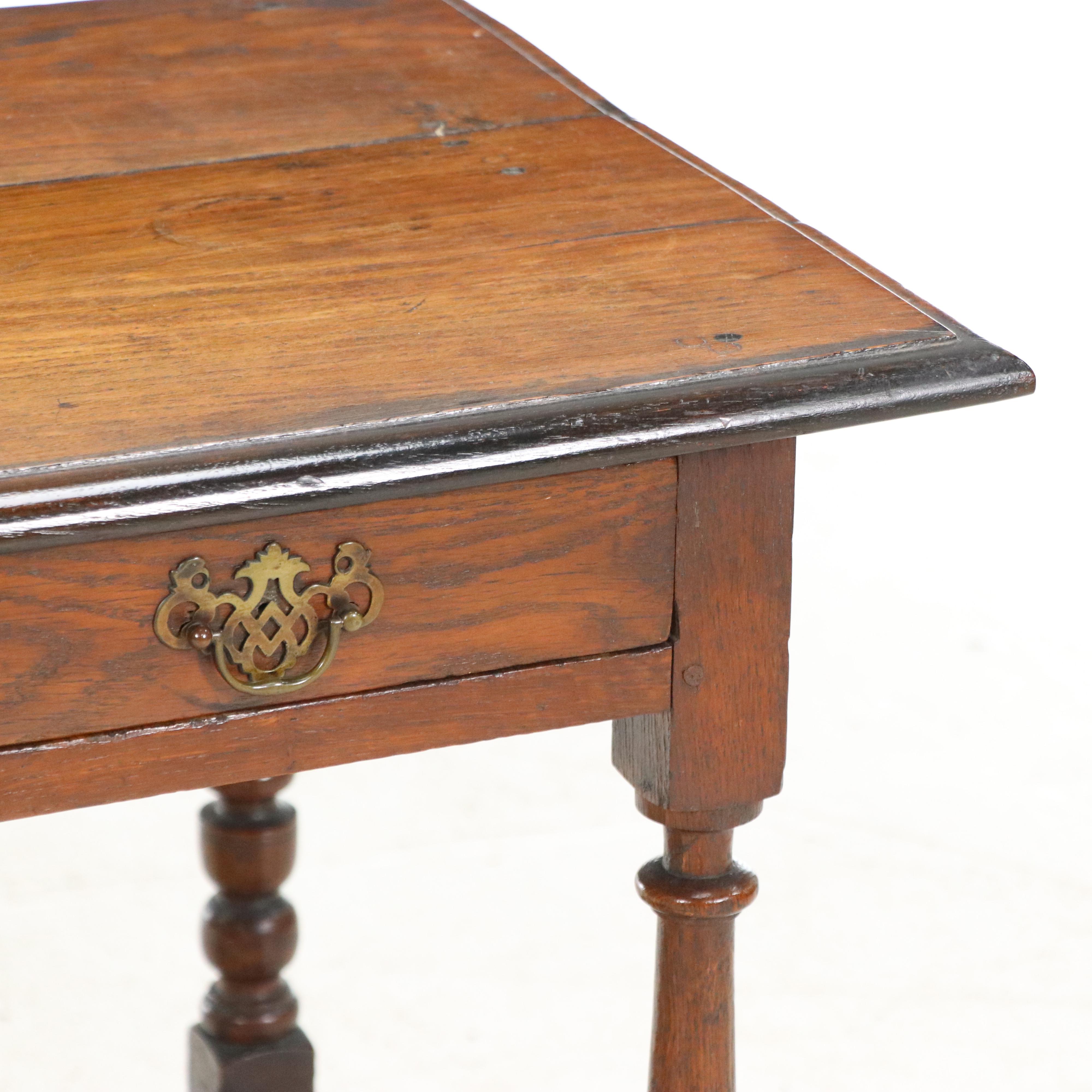 Early English Oak Chamber Table with Drawer