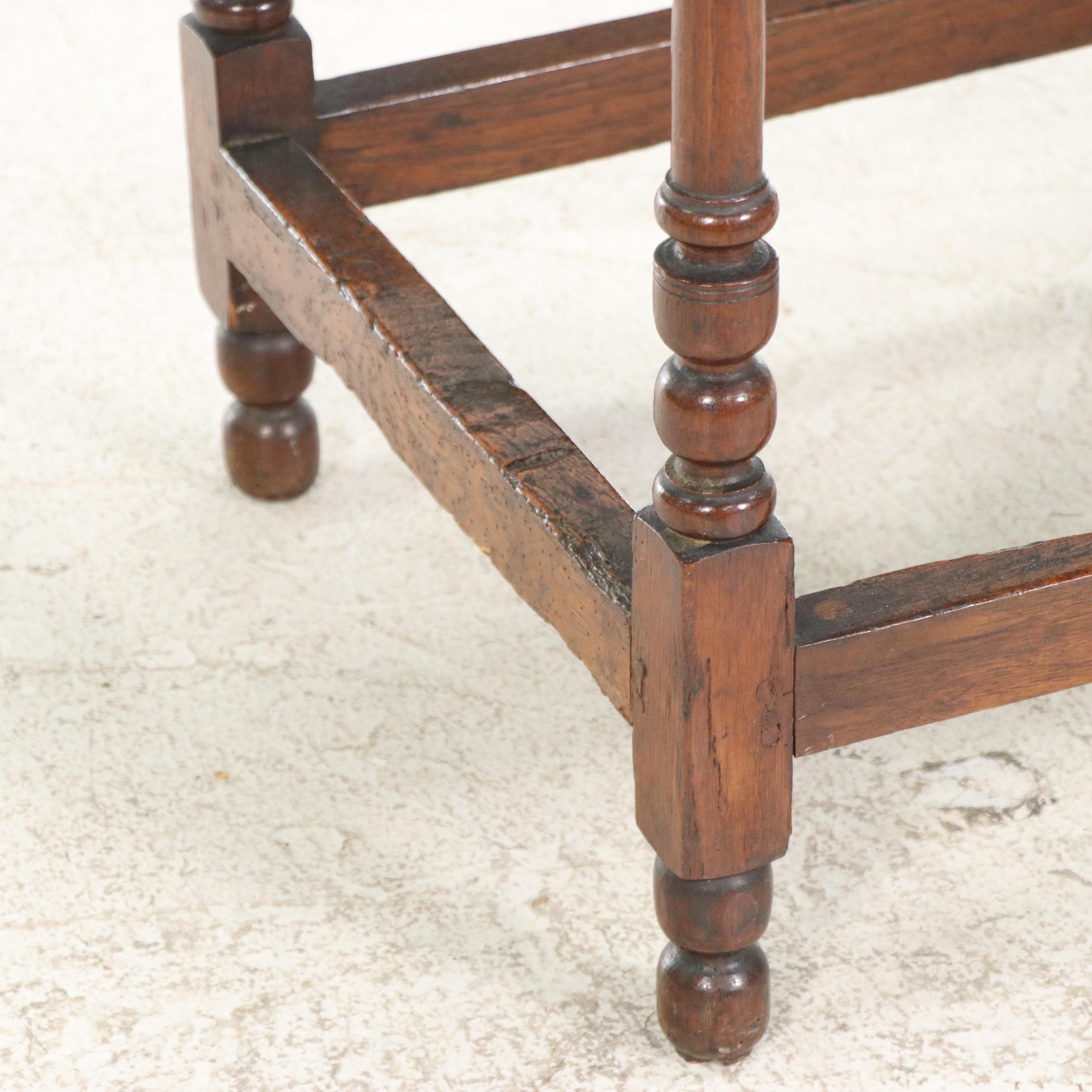 Early English Oak Chamber Table with Drawer