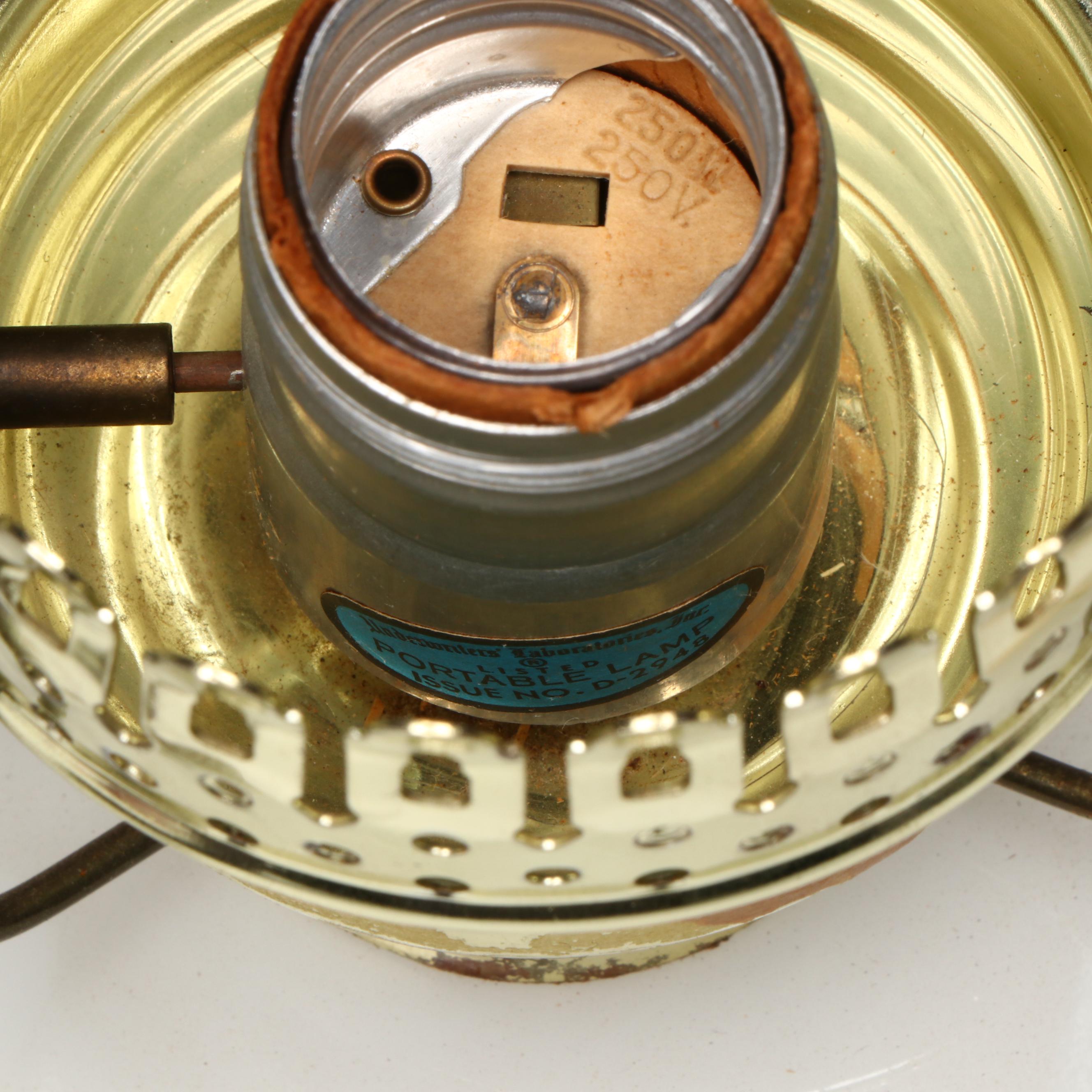 Hobbyist Painted and Other Victorian Style Milk Glass Parlor Lamps, Vintage