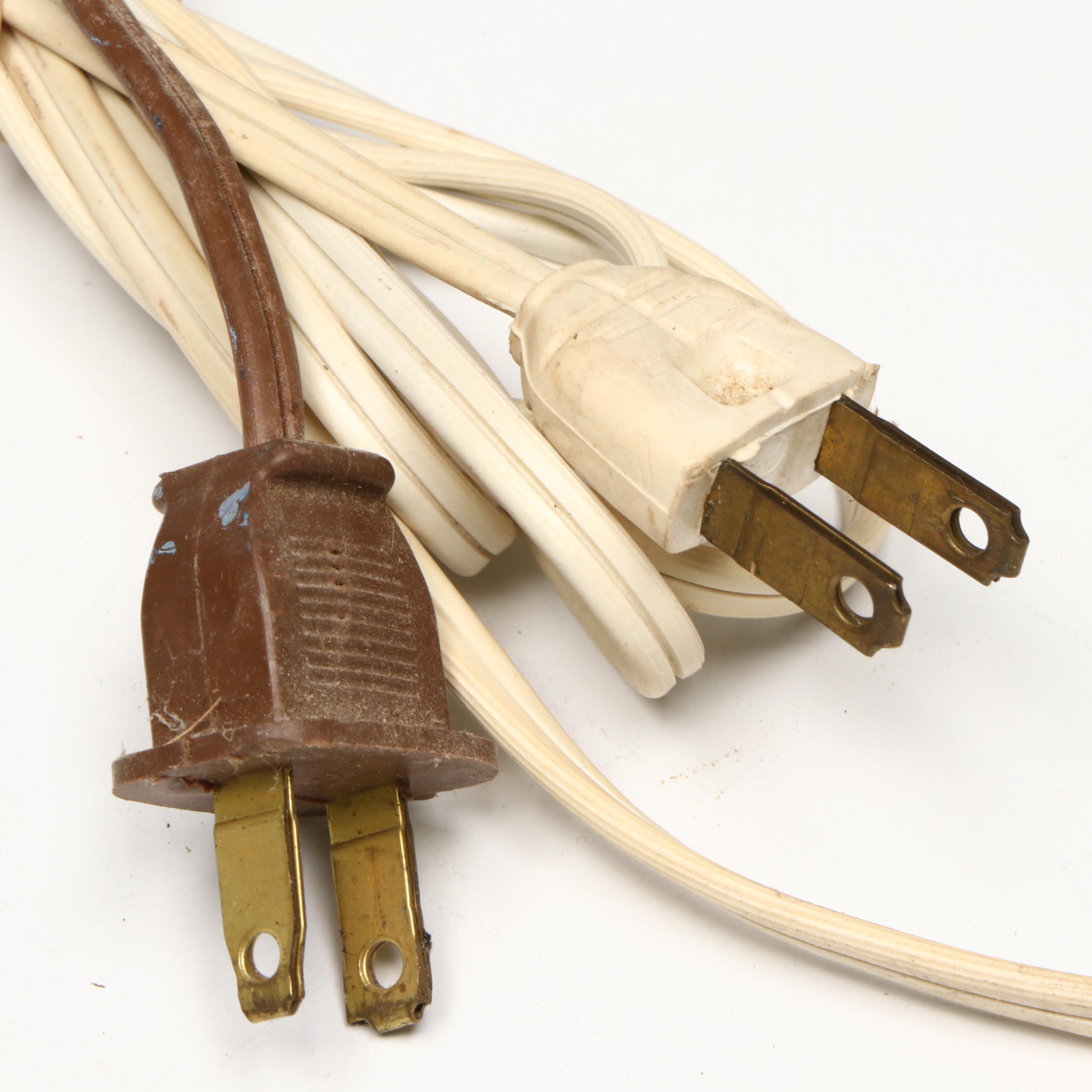 Hobbyist Painted and Other Victorian Style Milk Glass Parlor Lamps, Vintage