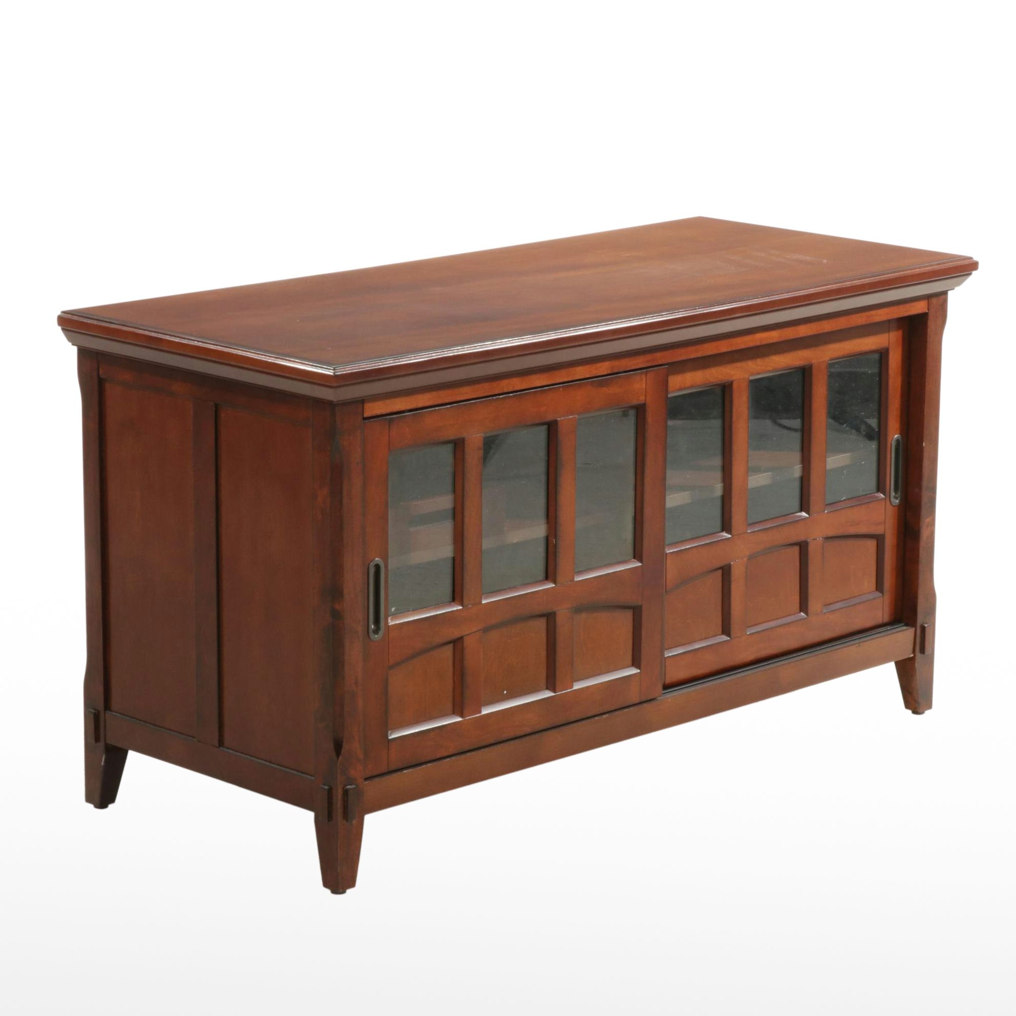 Craftsman Style Cherry Finished Media Cabinet