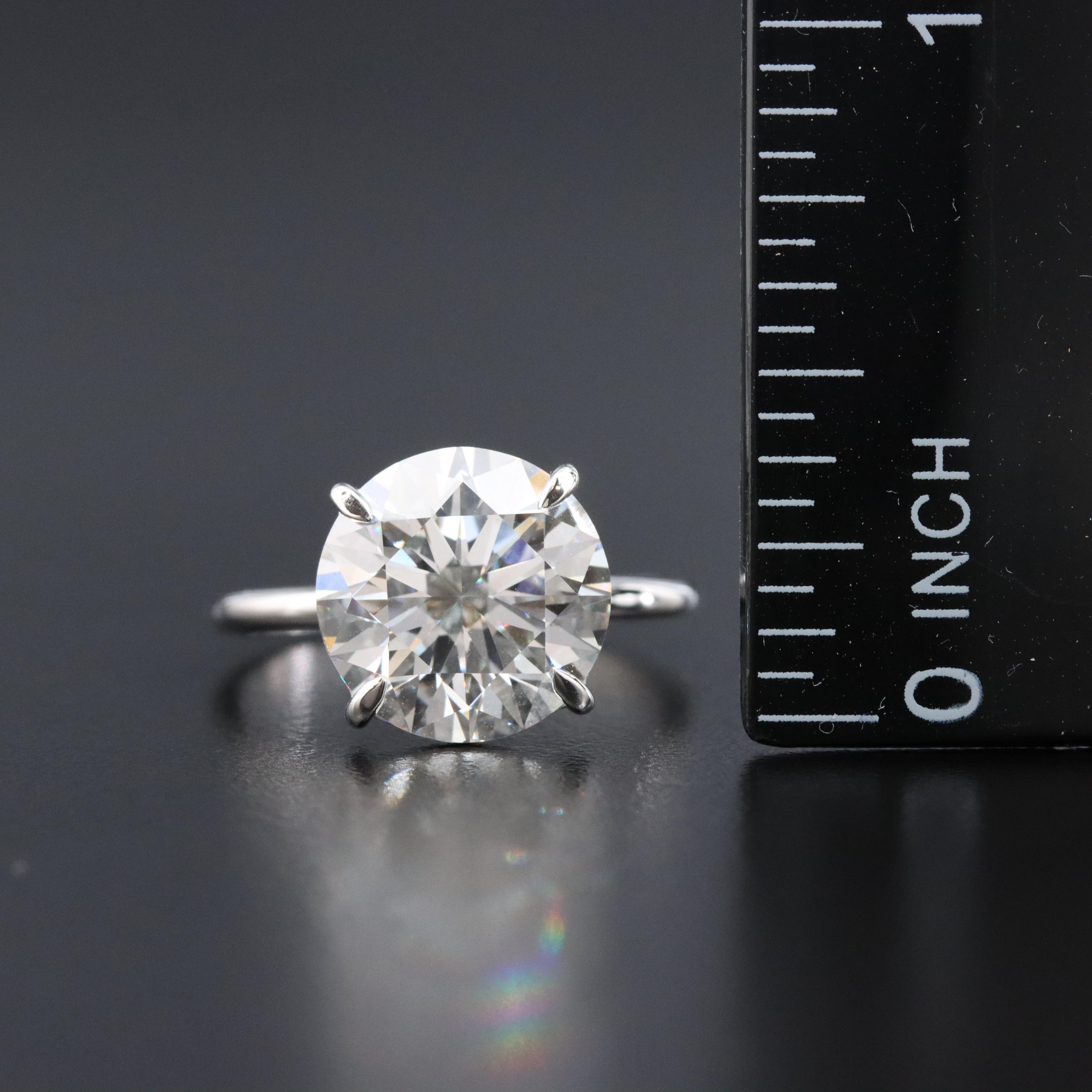 Platinum 5.00 CT Lab Grown Diamond Solitaire Ring with IGI Report