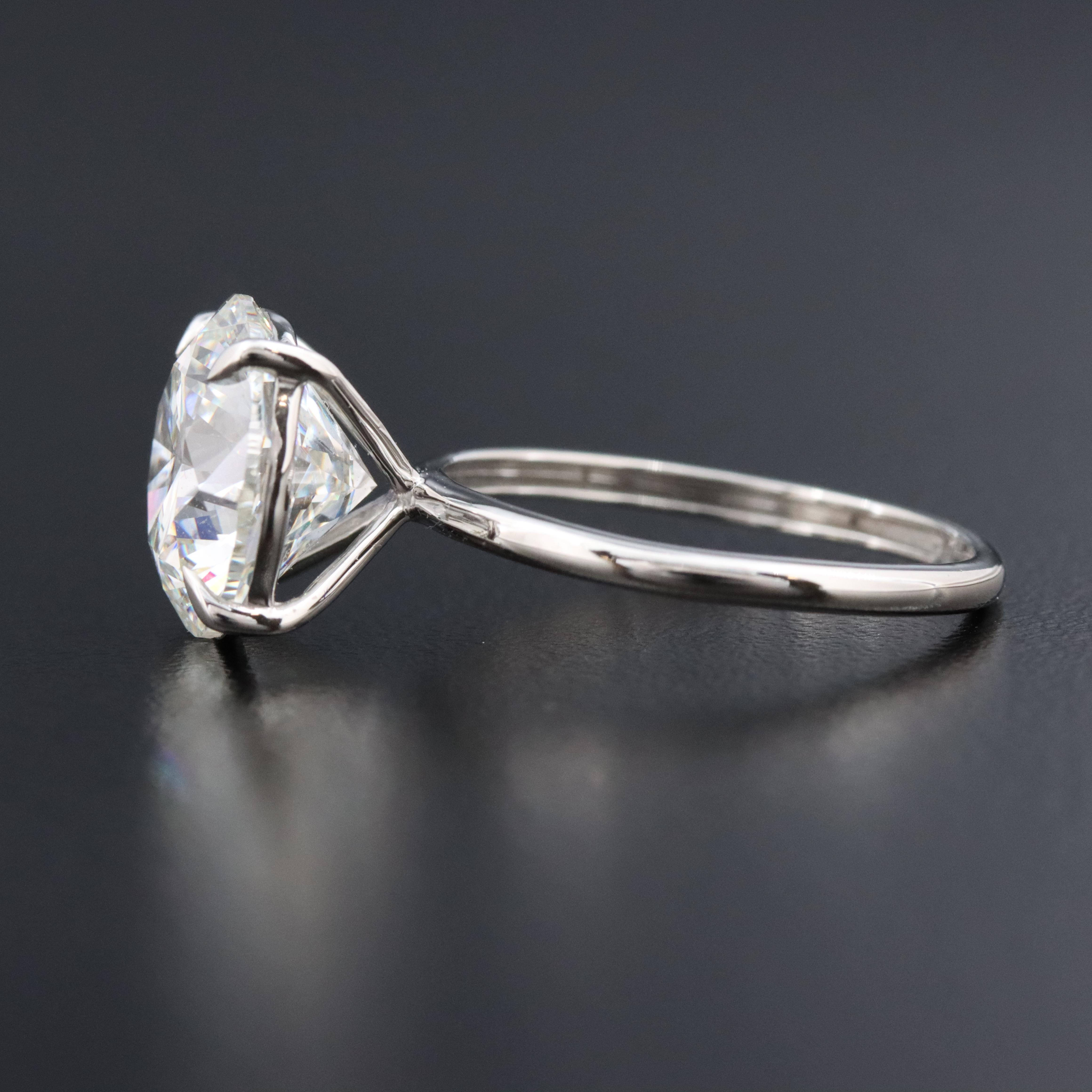 Platinum 5.00 CT Lab Grown Diamond Solitaire Ring with IGI Report