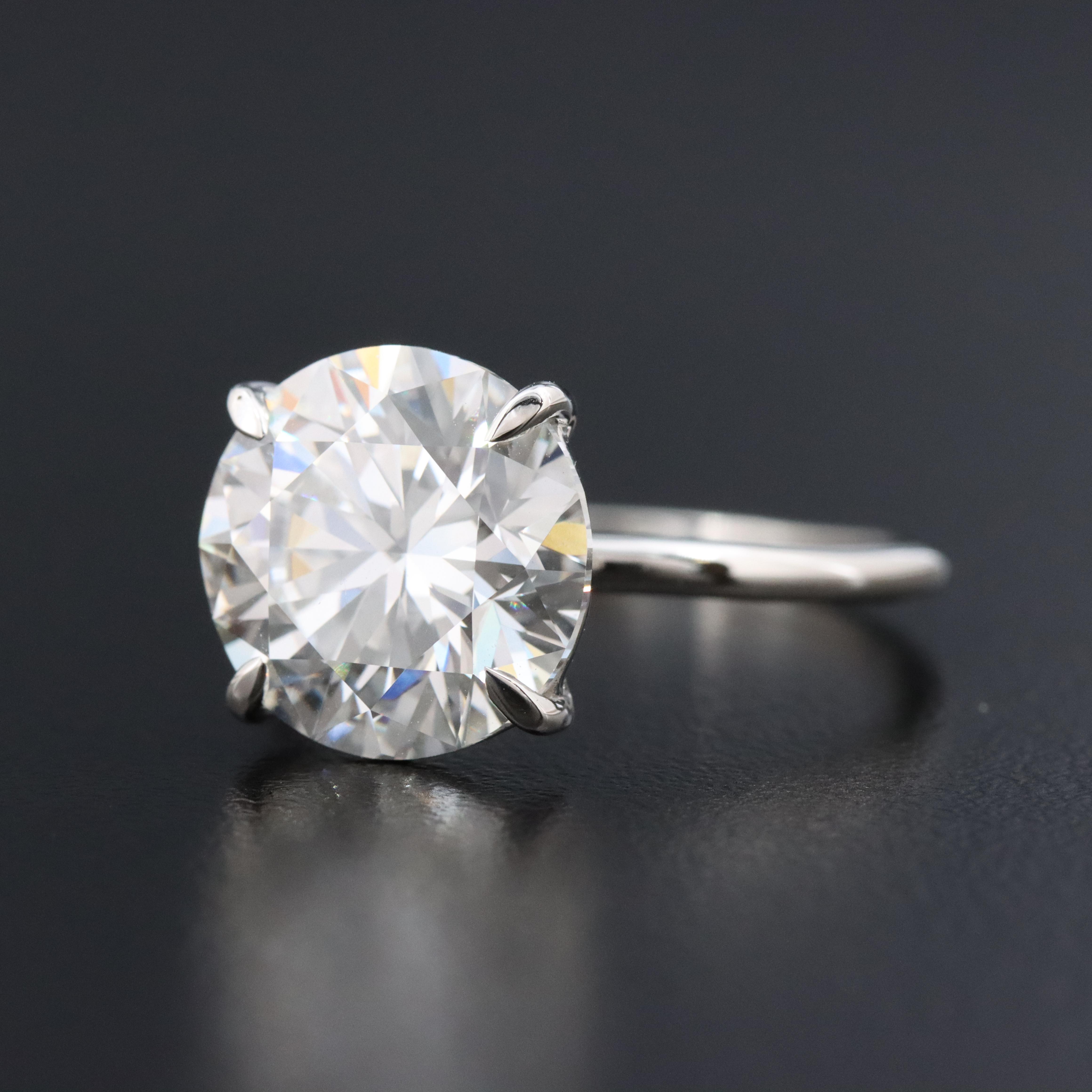 Platinum 5.00 CT Lab Grown Diamond Solitaire Ring with IGI Report