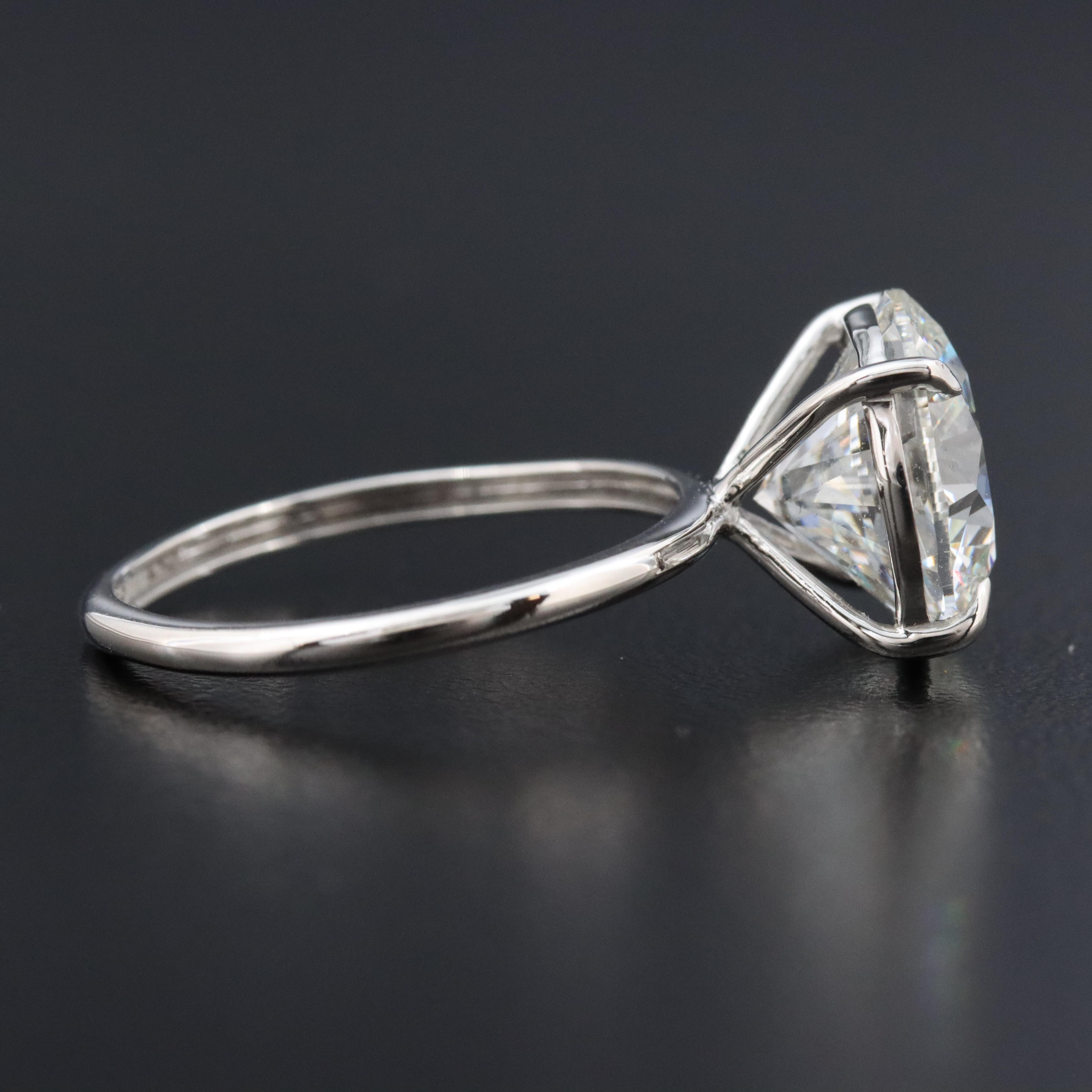 Platinum 5.00 CT Lab Grown Diamond Solitaire Ring with IGI Report