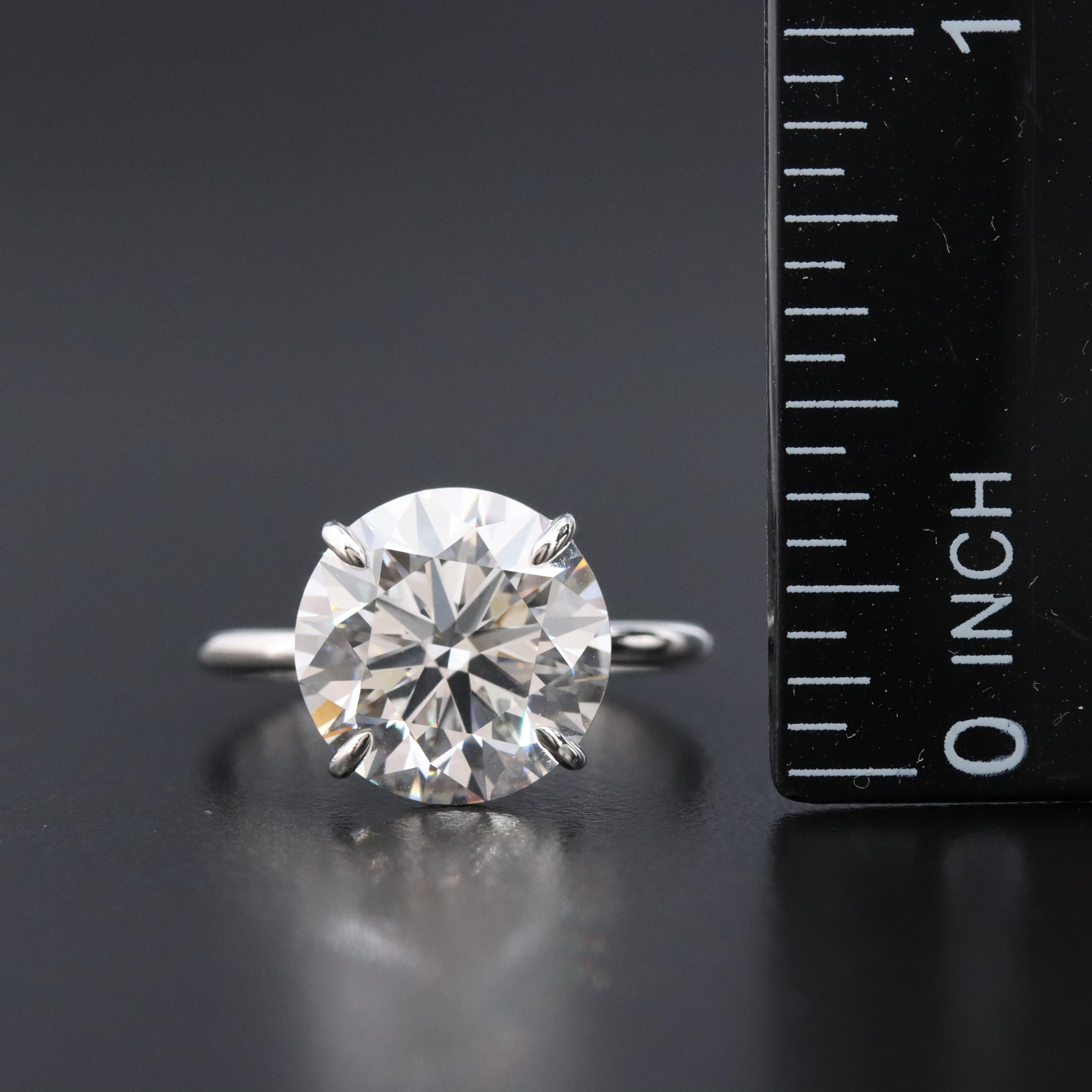 Platinum 5.01 CT Lab Grown Diamond Solitaire Ring with IGI Report
