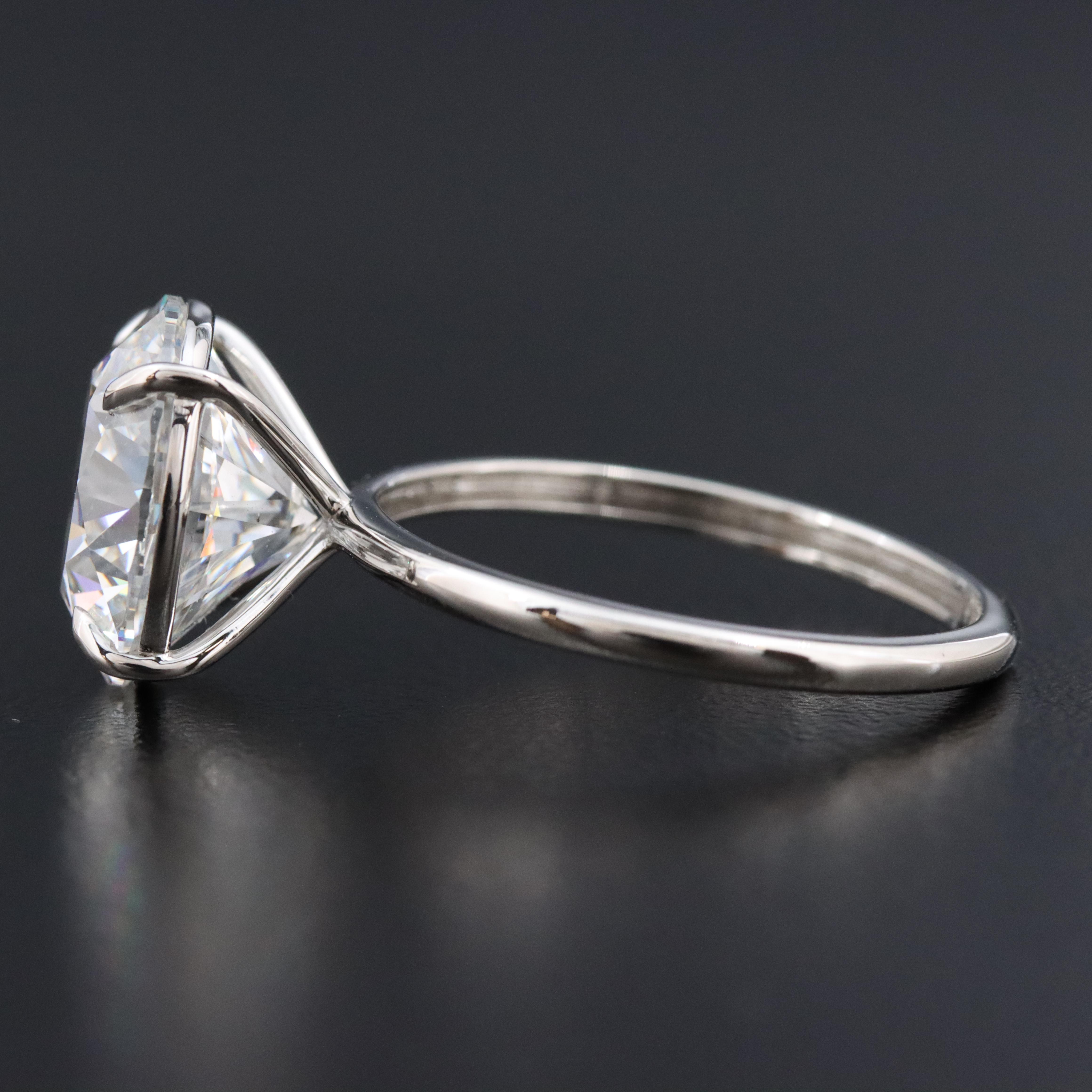 Platinum 5.01 CT Lab Grown Diamond Solitaire Ring with IGI Report