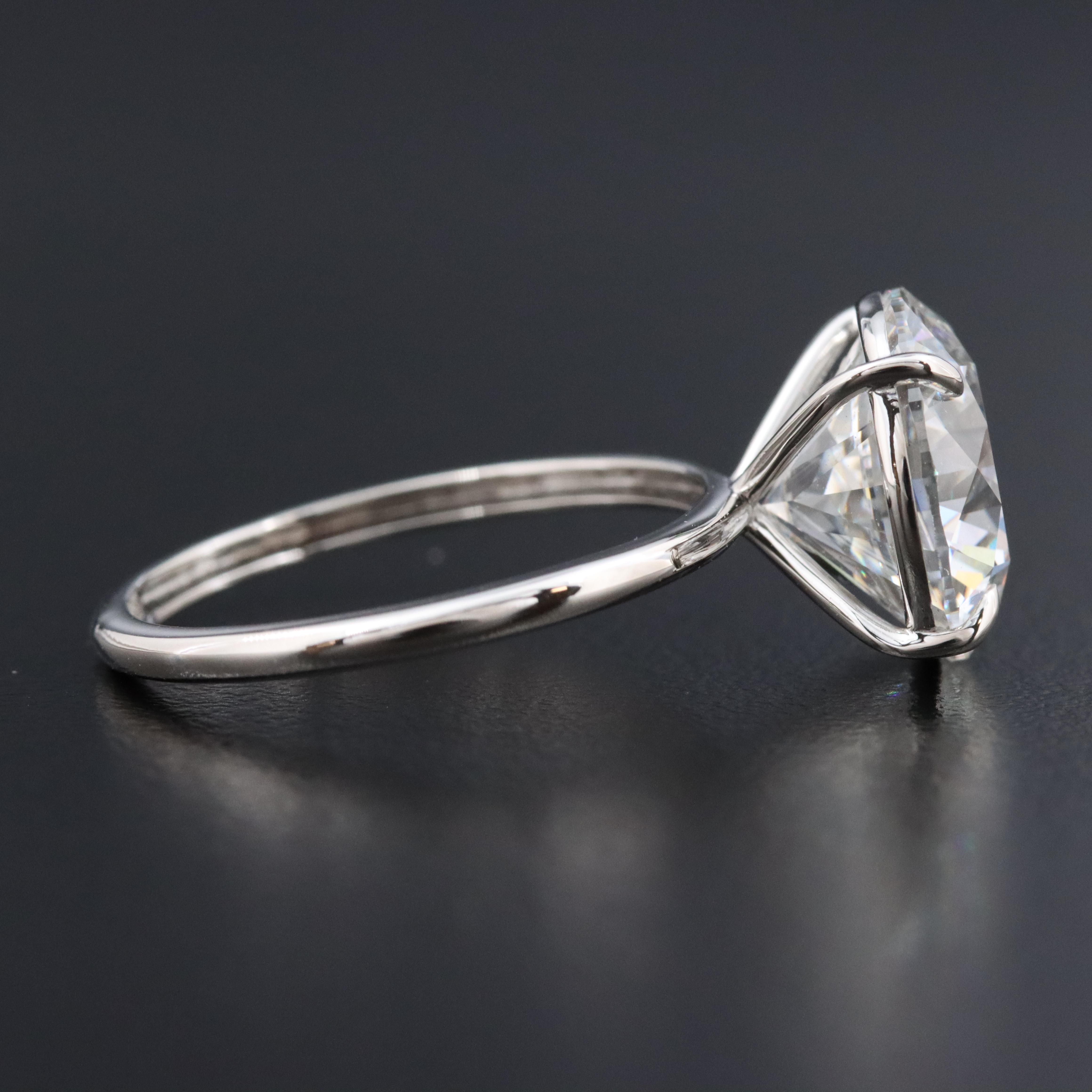 Platinum 5.01 CT Lab Grown Diamond Solitaire Ring with IGI Report