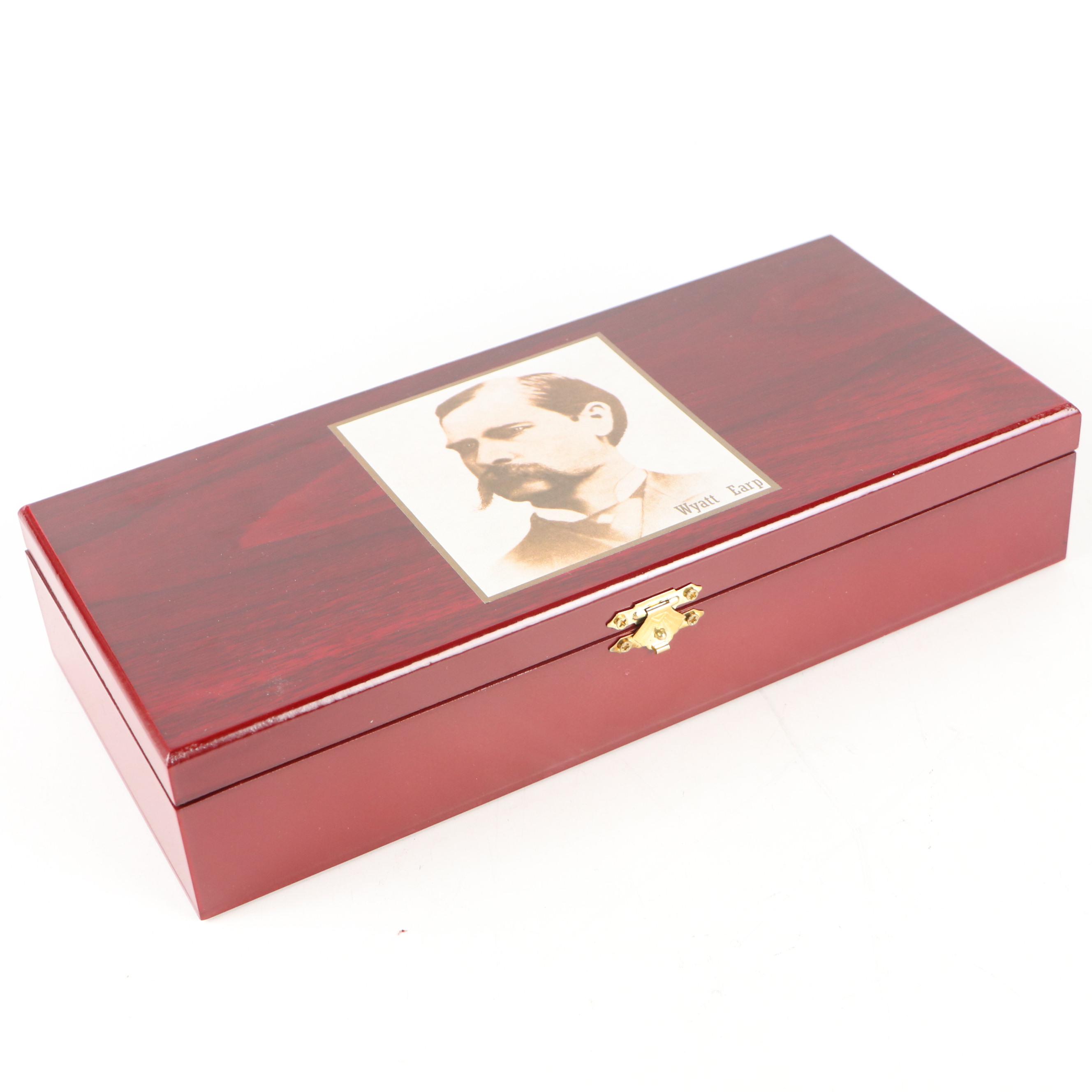 Wyatt Earp "Gun Fight at OK Corral" Folding Knife with Half Dollars and More