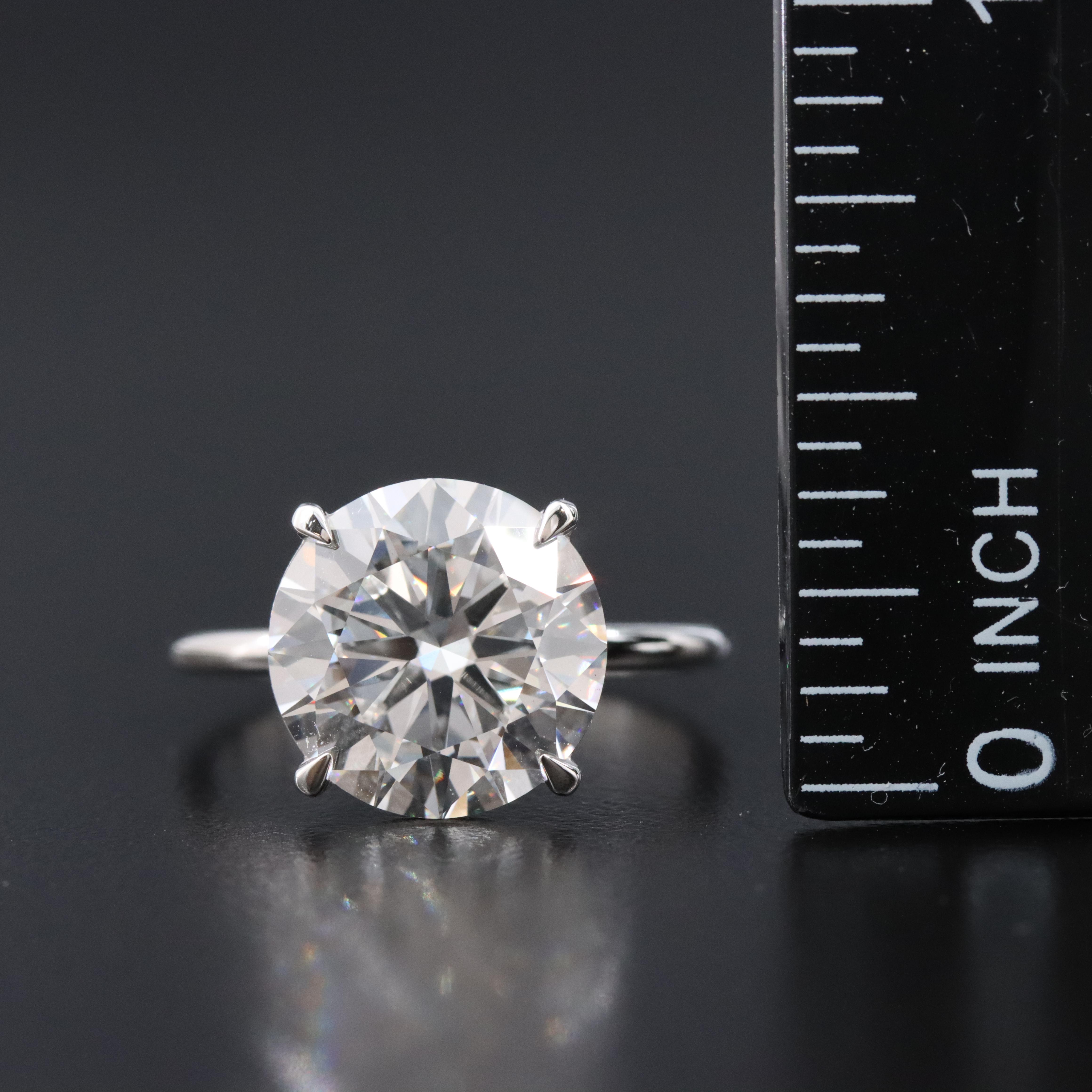 Platinum 5.01 CT Lab Grown Diamond Solitaire Ring with IGI Report