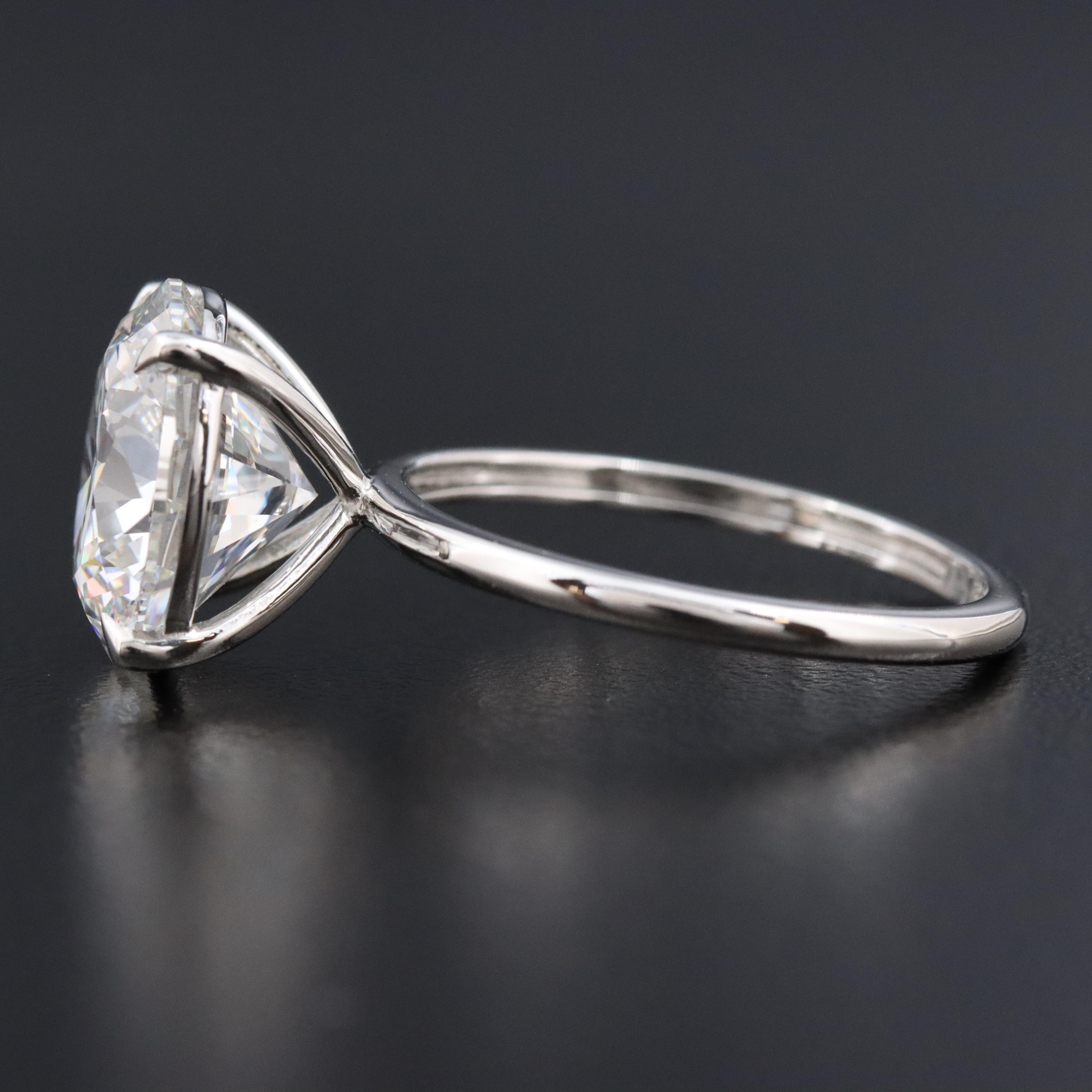 Platinum 5.01 CT Lab Grown Diamond Solitaire Ring with IGI Report