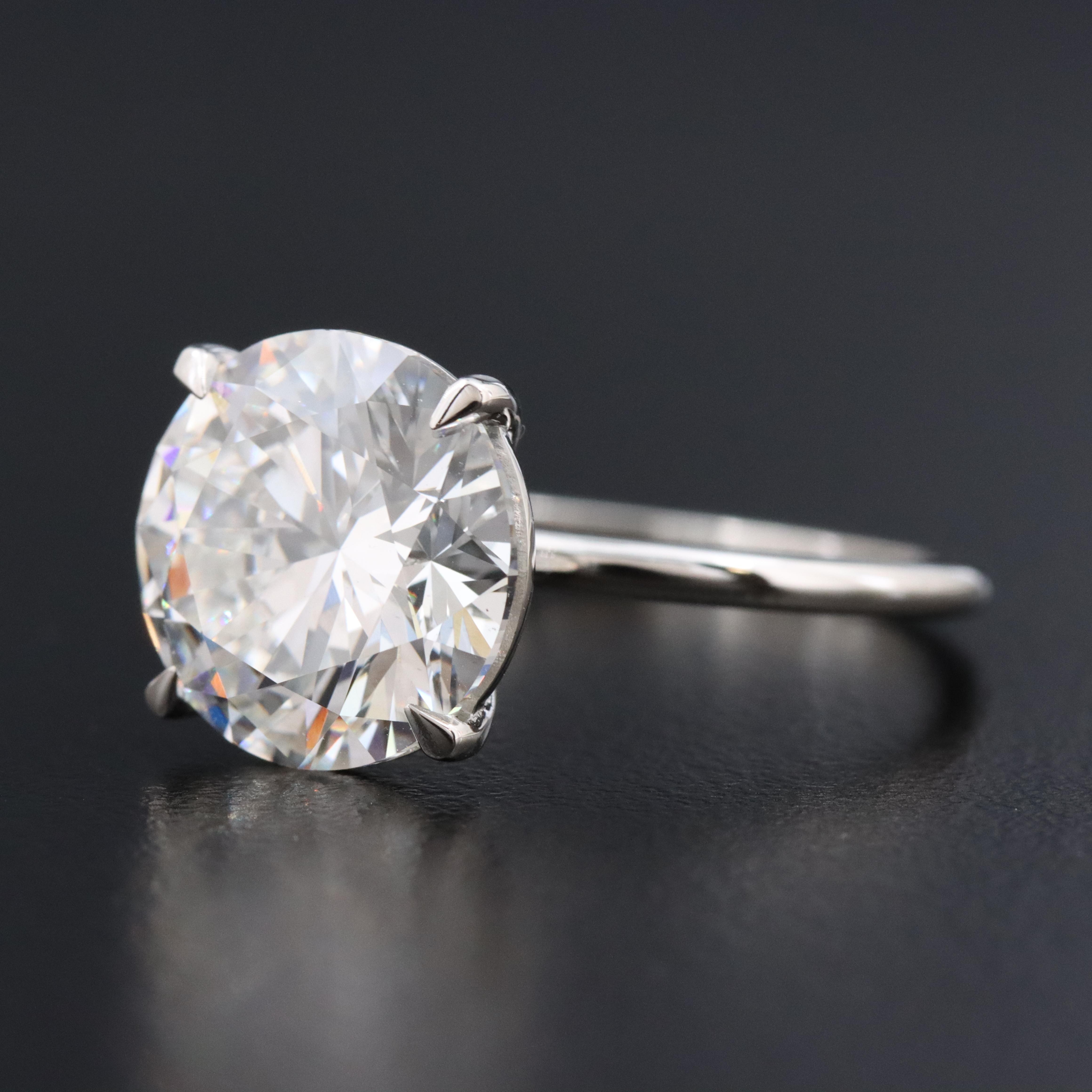 Platinum 5.01 CT Lab Grown Diamond Solitaire Ring with IGI Report