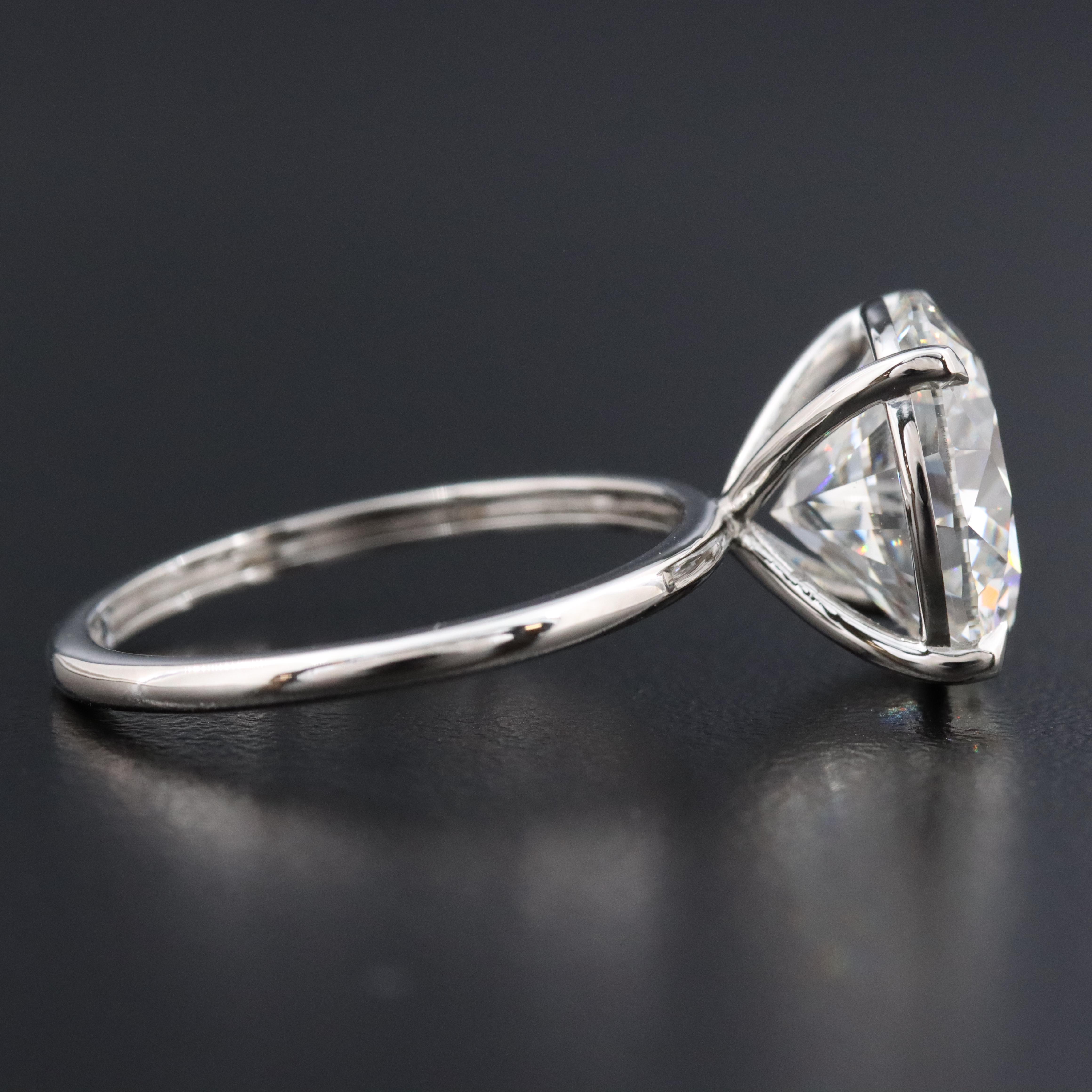 Platinum 5.01 CT Lab Grown Diamond Solitaire Ring with IGI Report