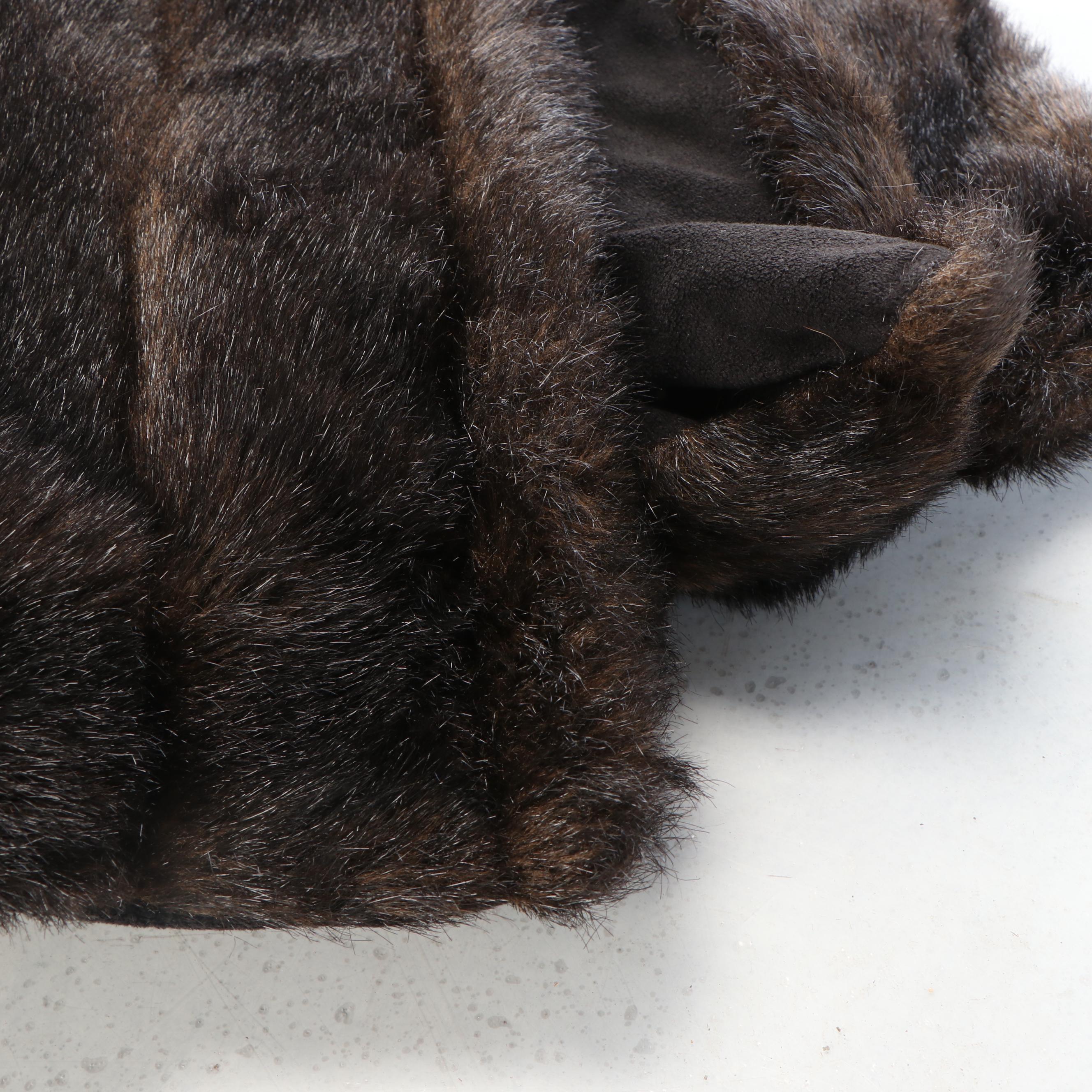 Pottery Barn Hand-Quilted Coverlet with Faux Fur Throw