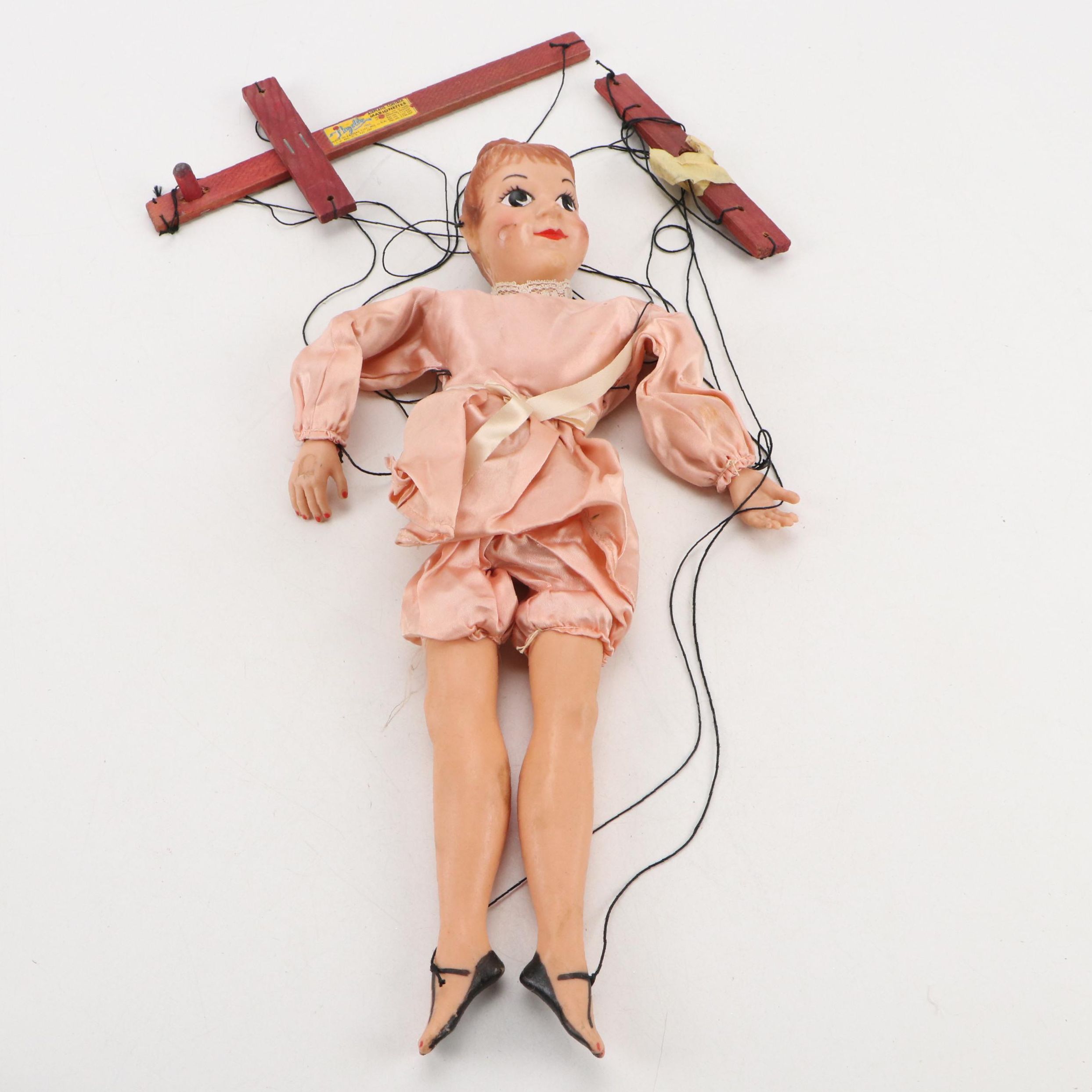 Hazelle Composite Airplane Control Marionette, Mid-20th Century