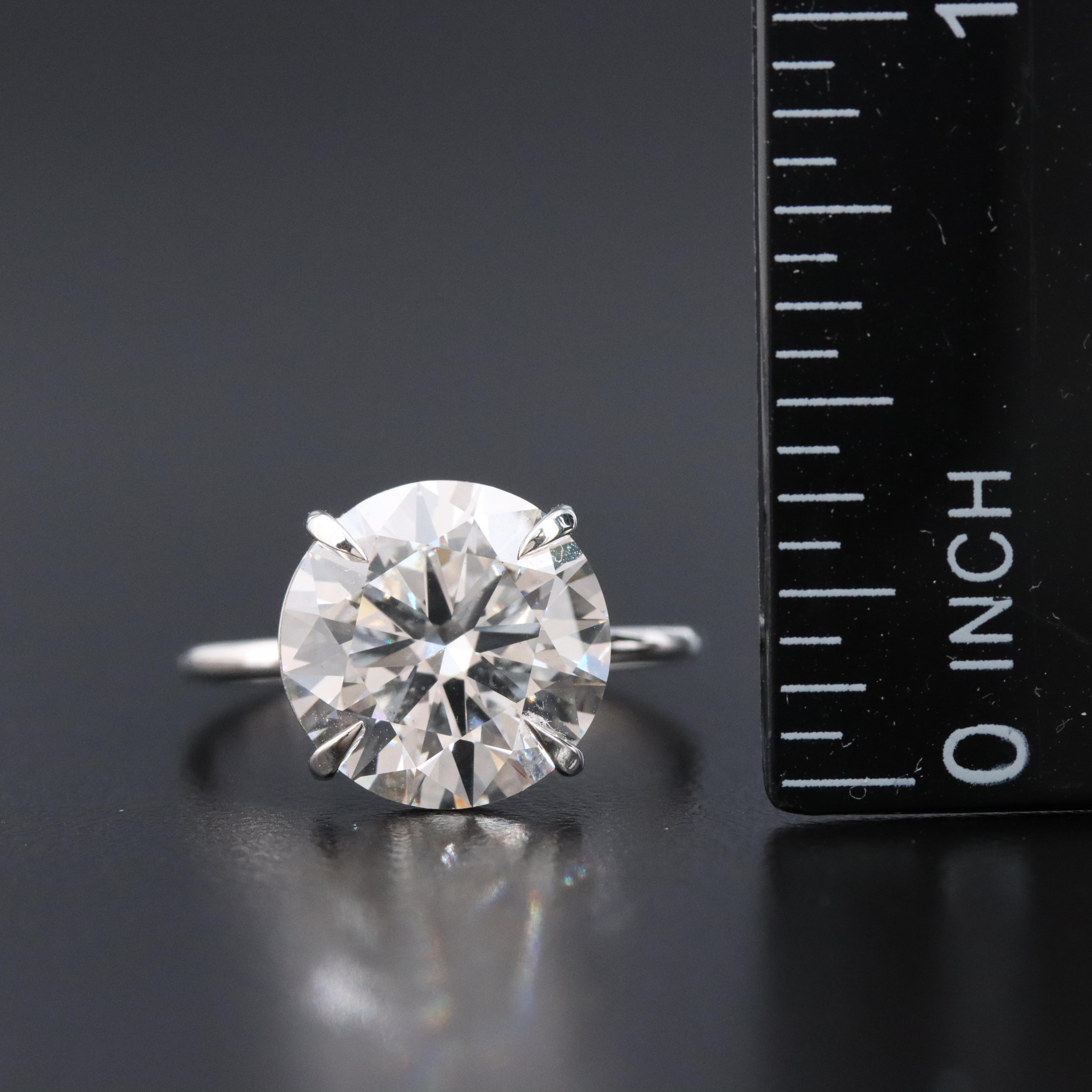 Platinum 5.01 CT Lab Grown Diamond Solitaire Ring with IGI Report