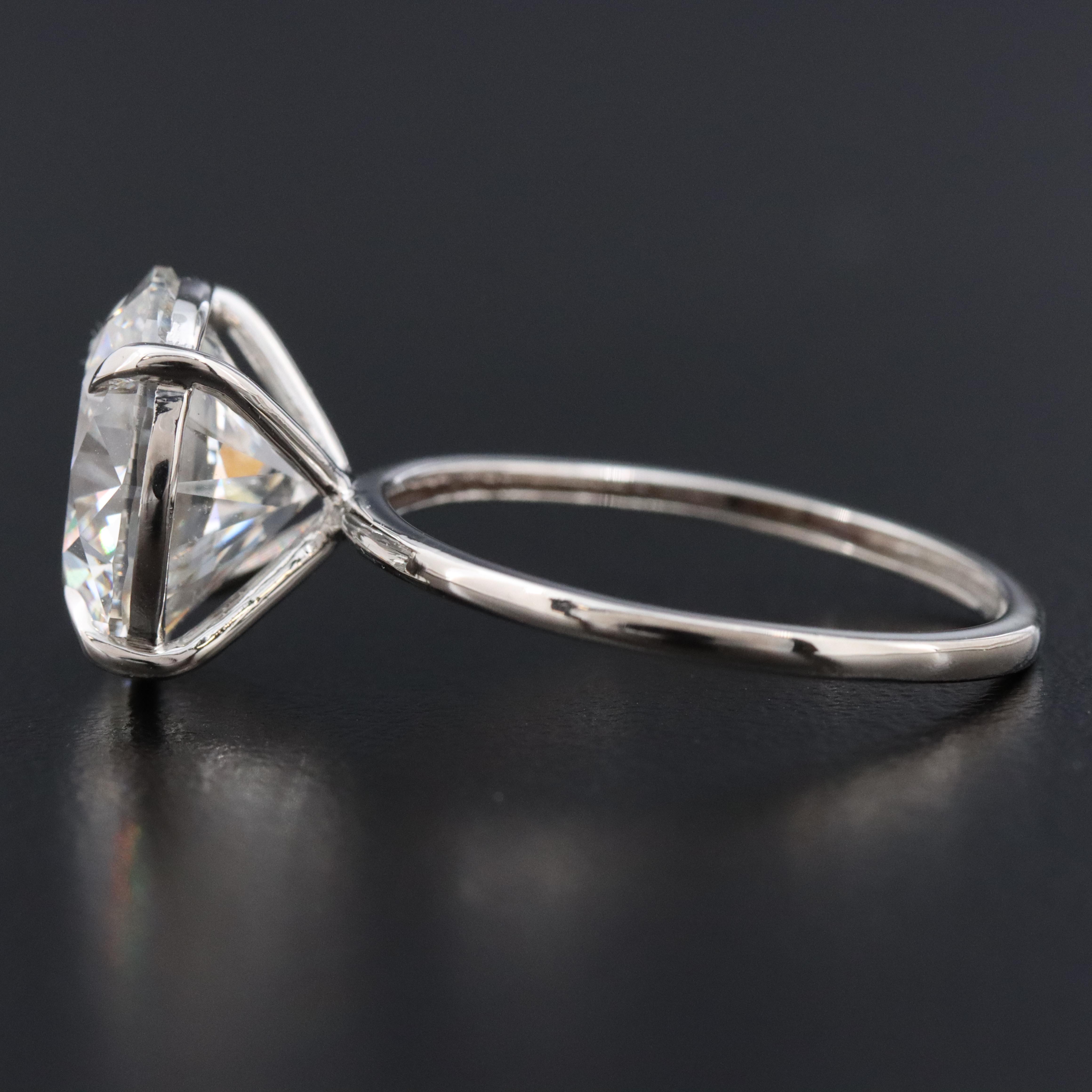 Platinum 5.01 CT Lab Grown Diamond Solitaire Ring with IGI Report