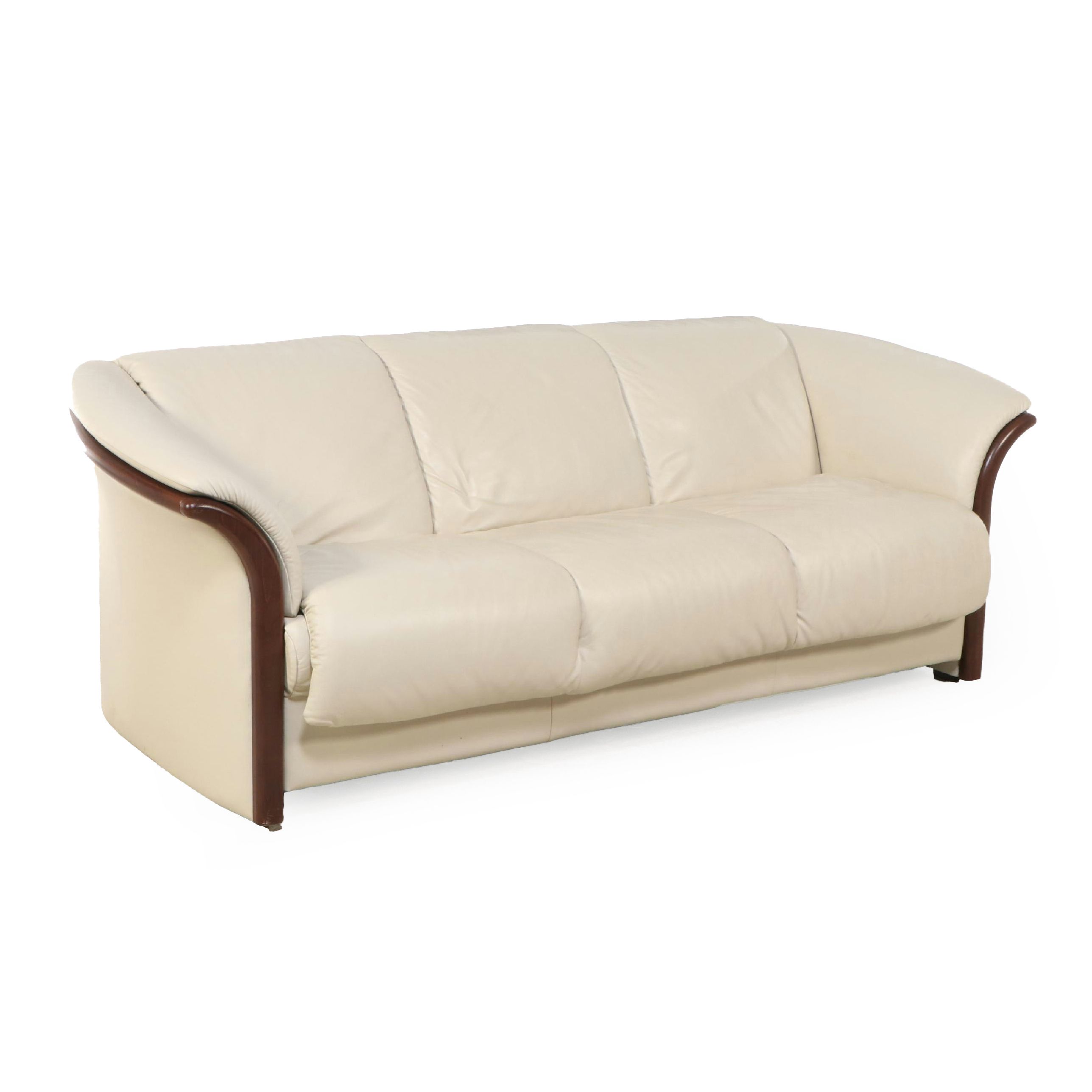 Ekornes Stressless "Manhattan" Leather Upholstered Sofa