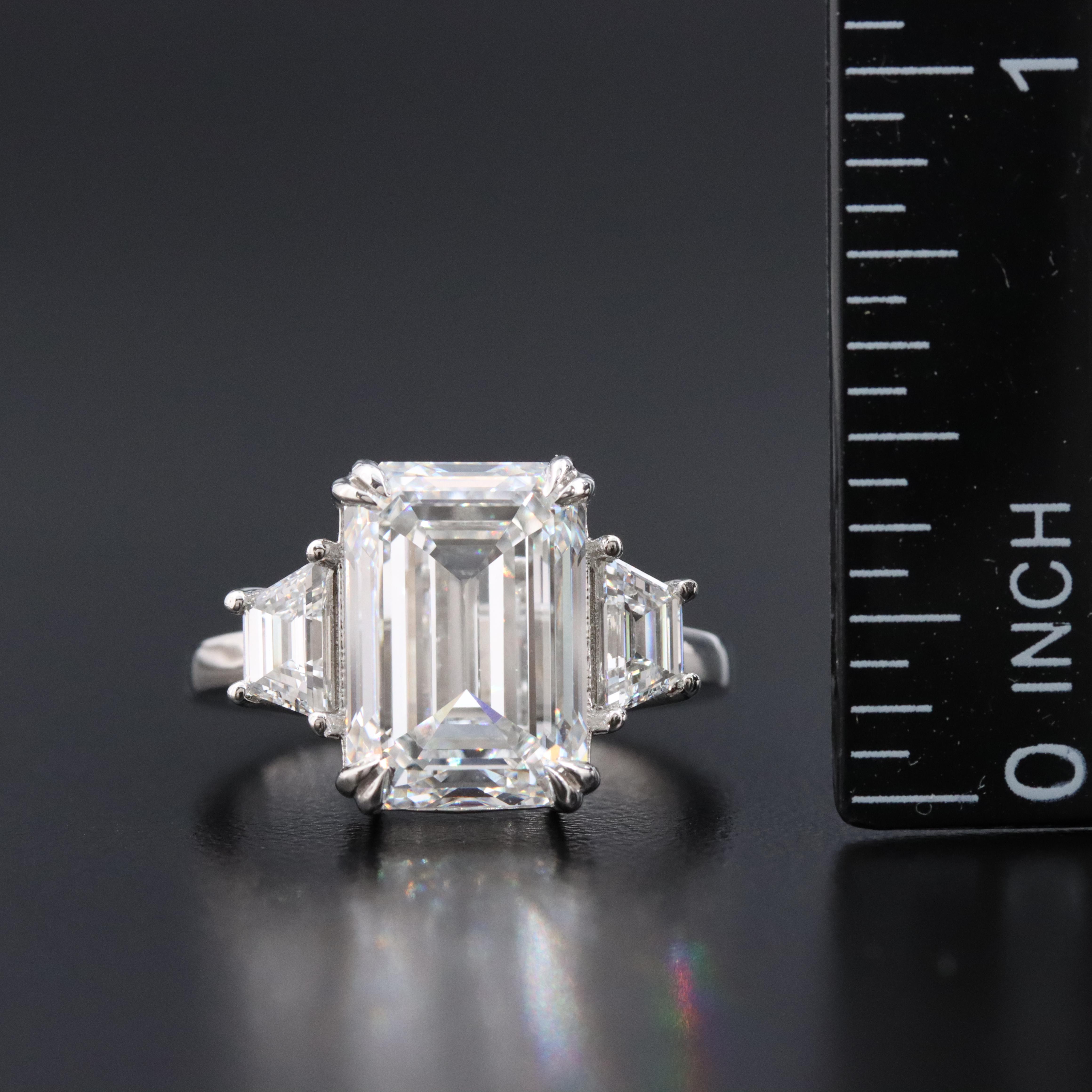 Platinum 7.02 CTW Lab Grown Diamond Ring with IGI Report