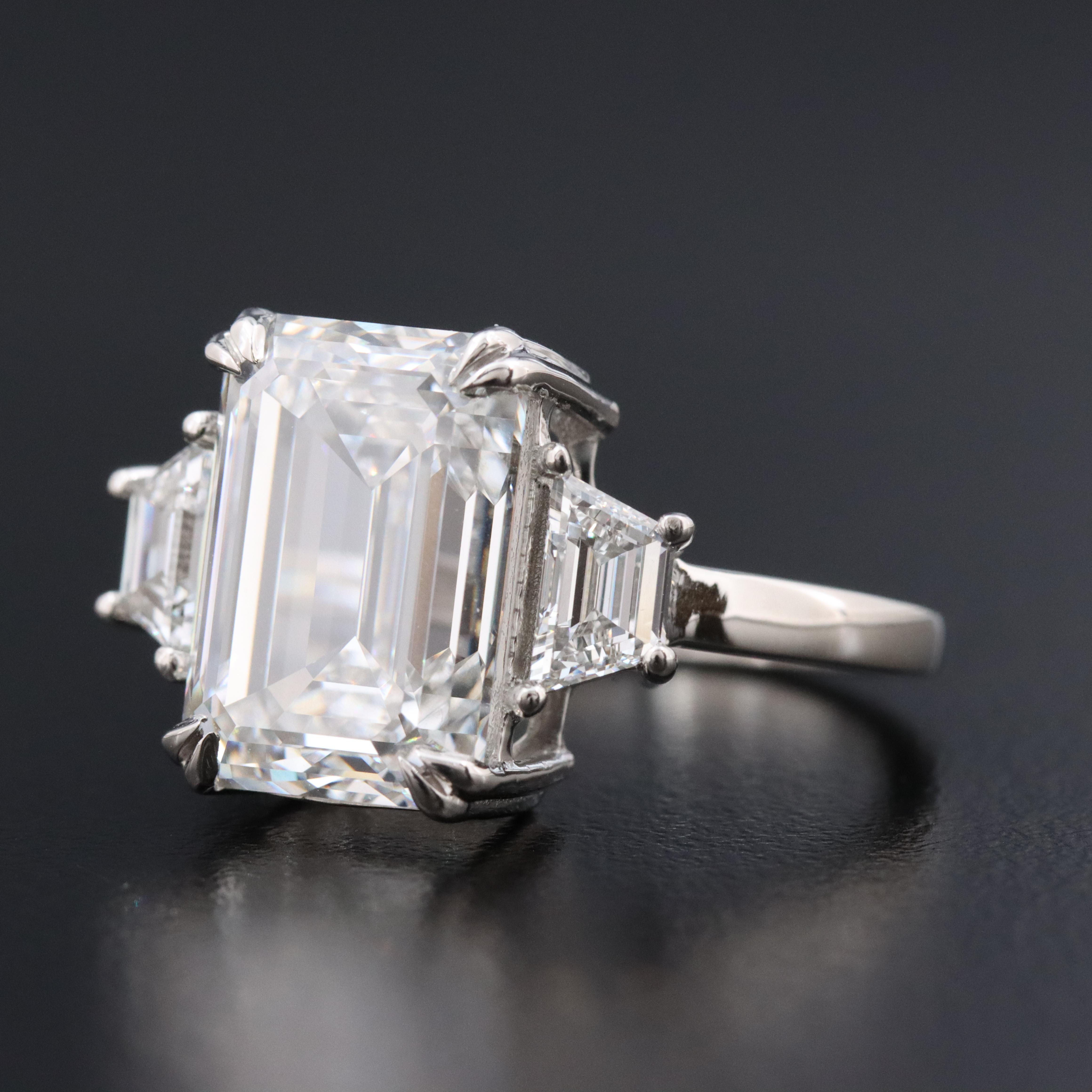 Platinum 7.02 CTW Lab Grown Diamond Ring with IGI Report